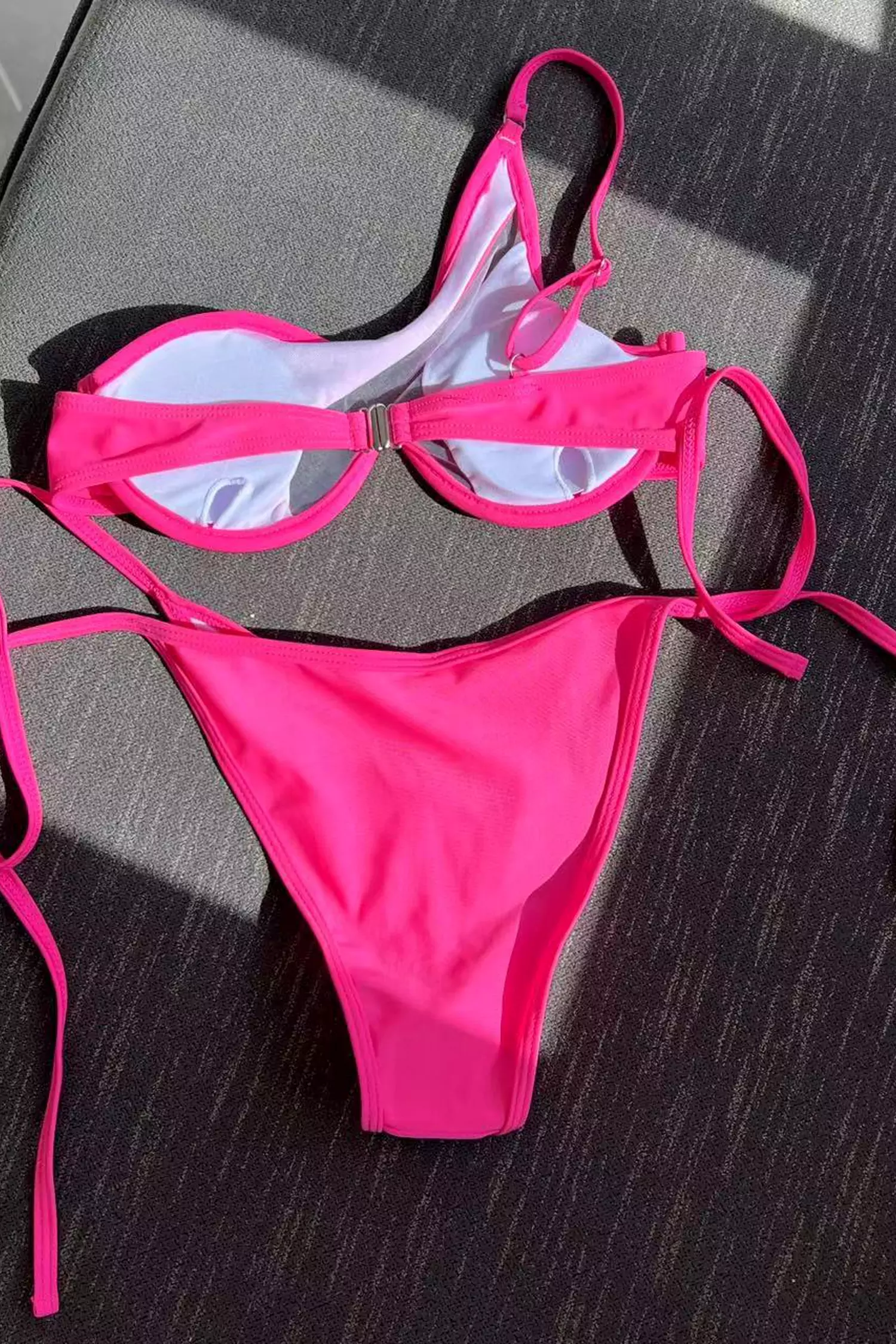 Maia Pink Cutout Straps Bikini-CATCHALL