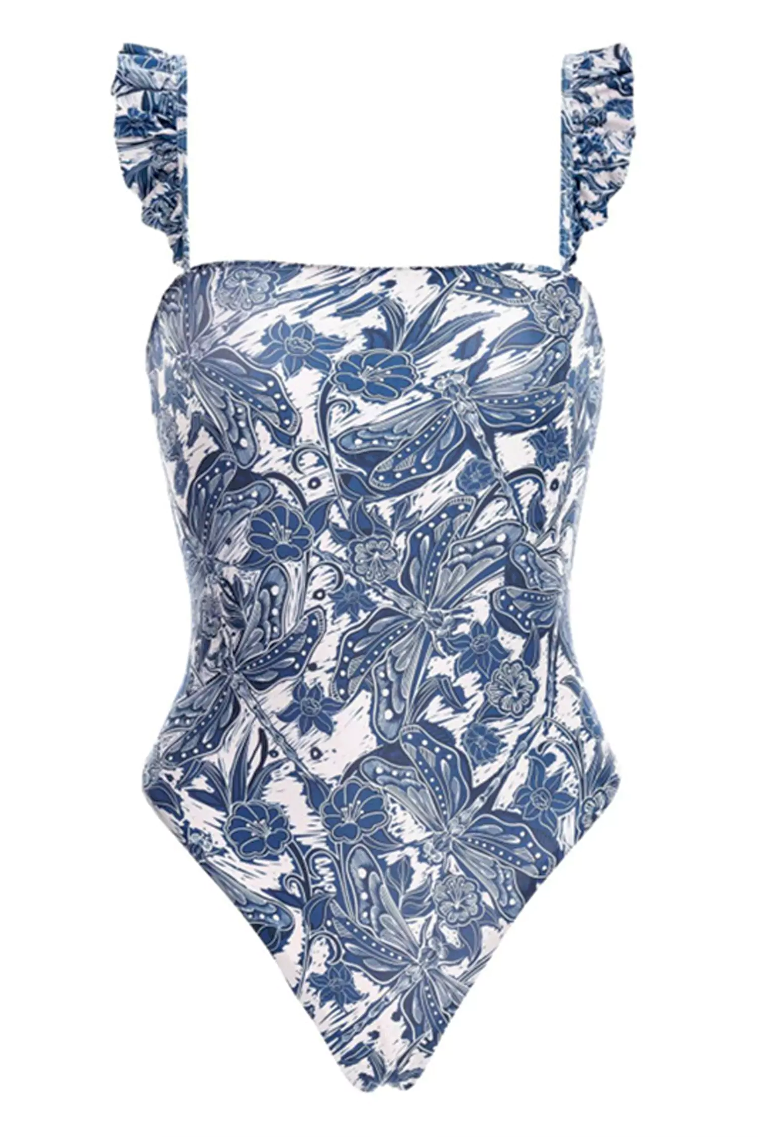 Gail Blue Dragonflies One Piece Swimwear-CATCHALL