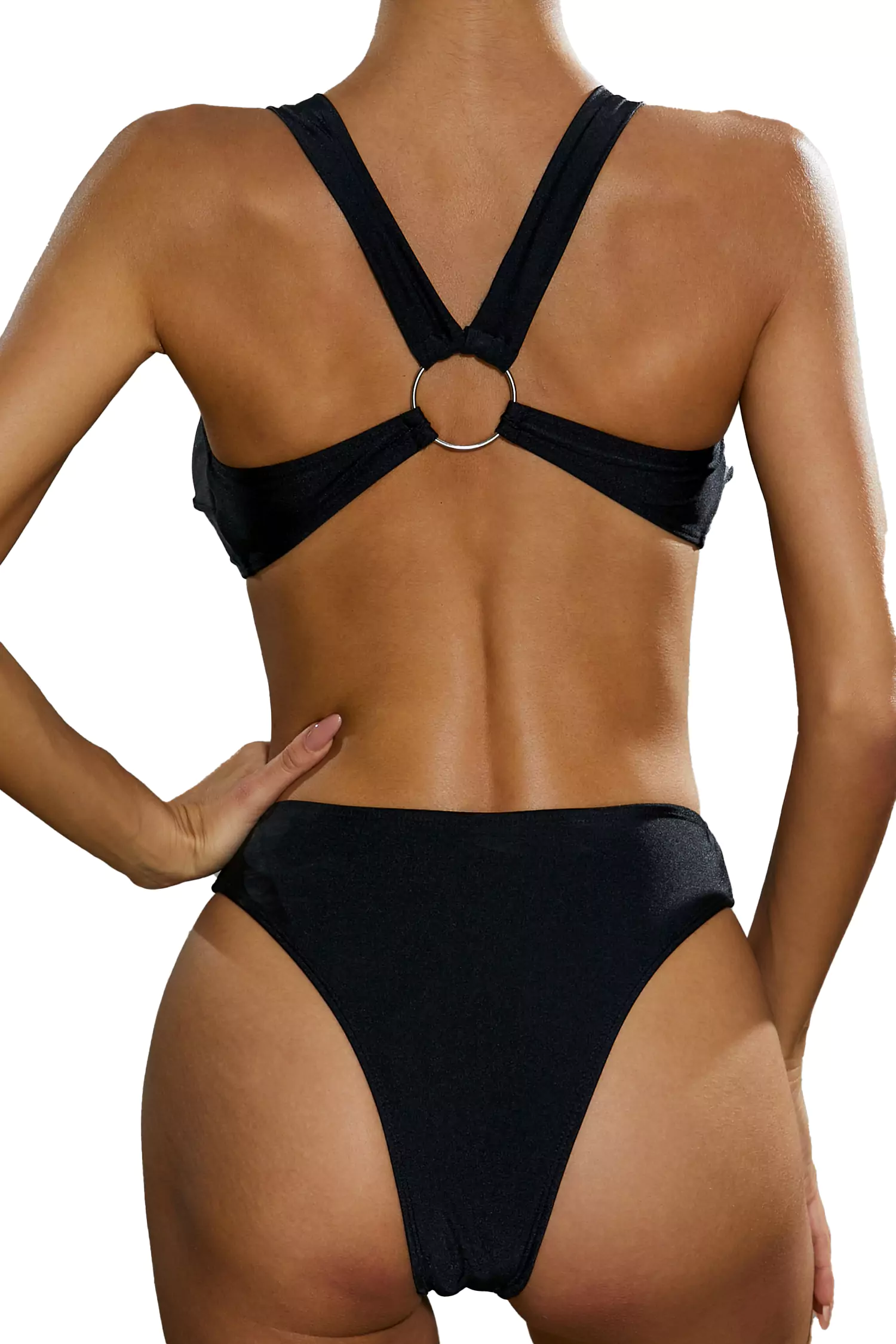 Zayla Black Crossover One Piece Swimwear-CATCHALL