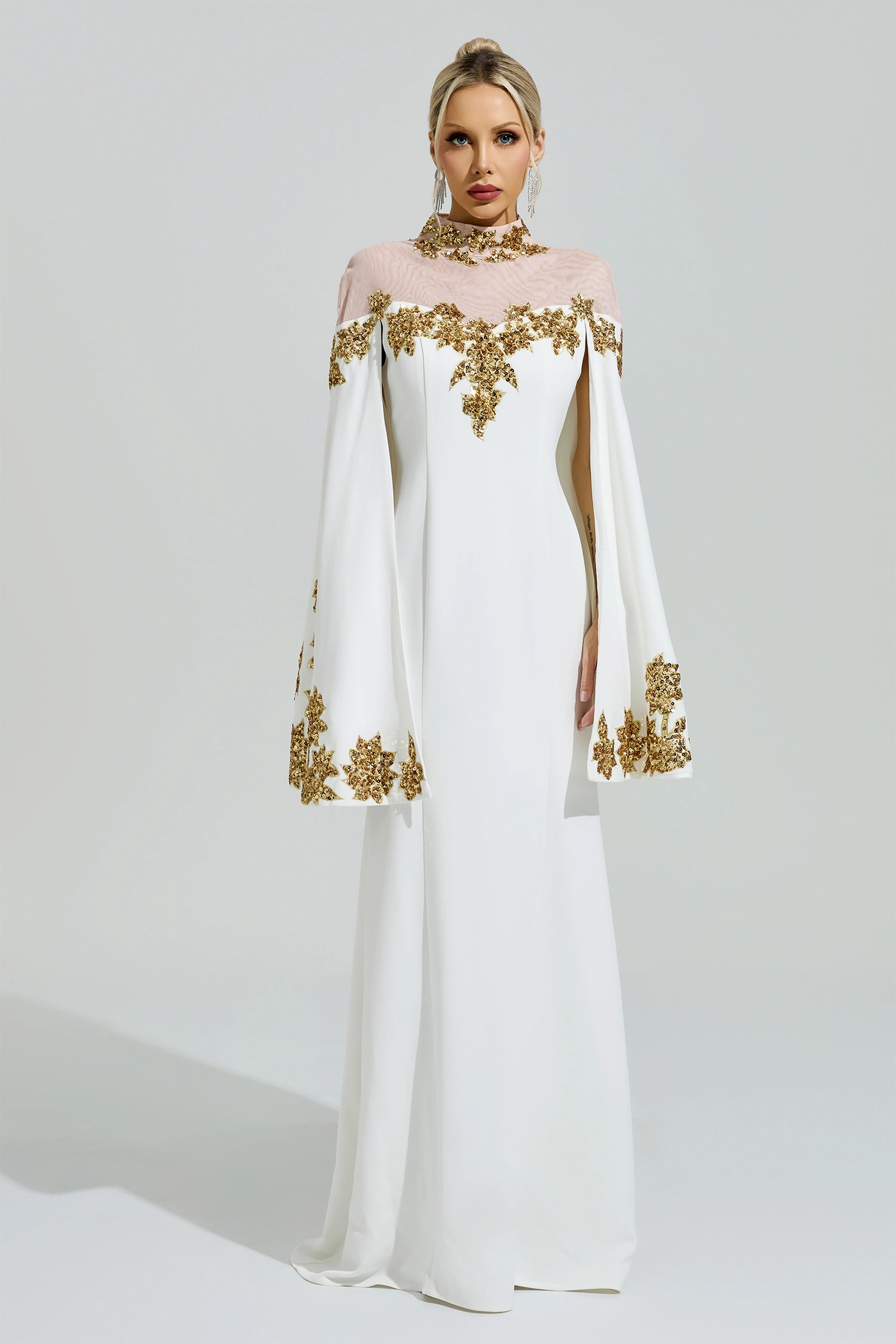 Quine White Embroidered Sequin Dress