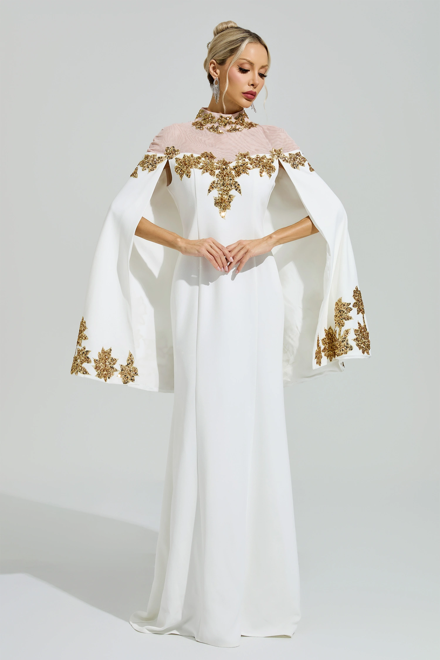 Quine White Embroidered Sequin Dress
