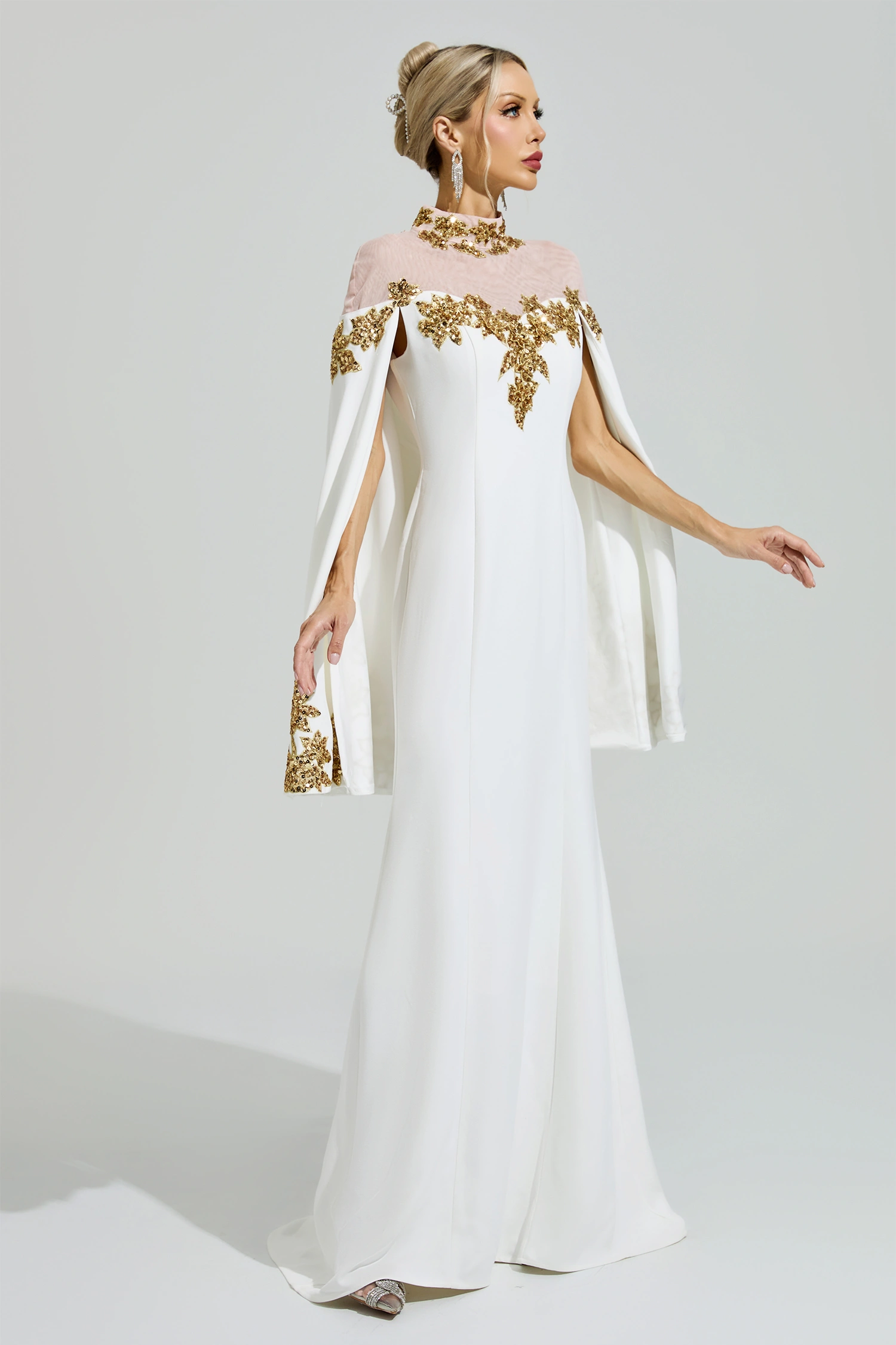 Quine White Embroidered Sequin Dress
