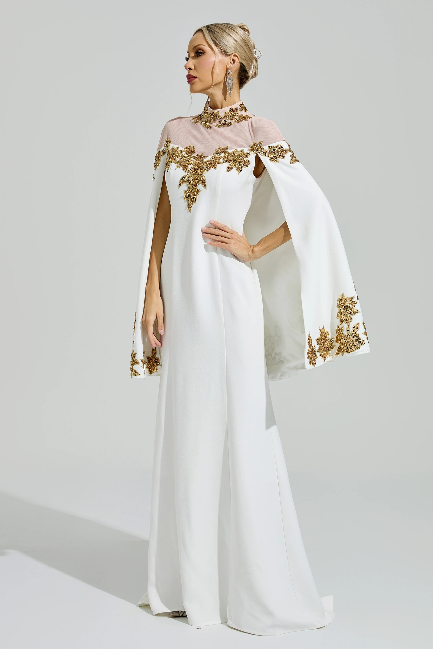 Quine White Embroidered Sequin Dress