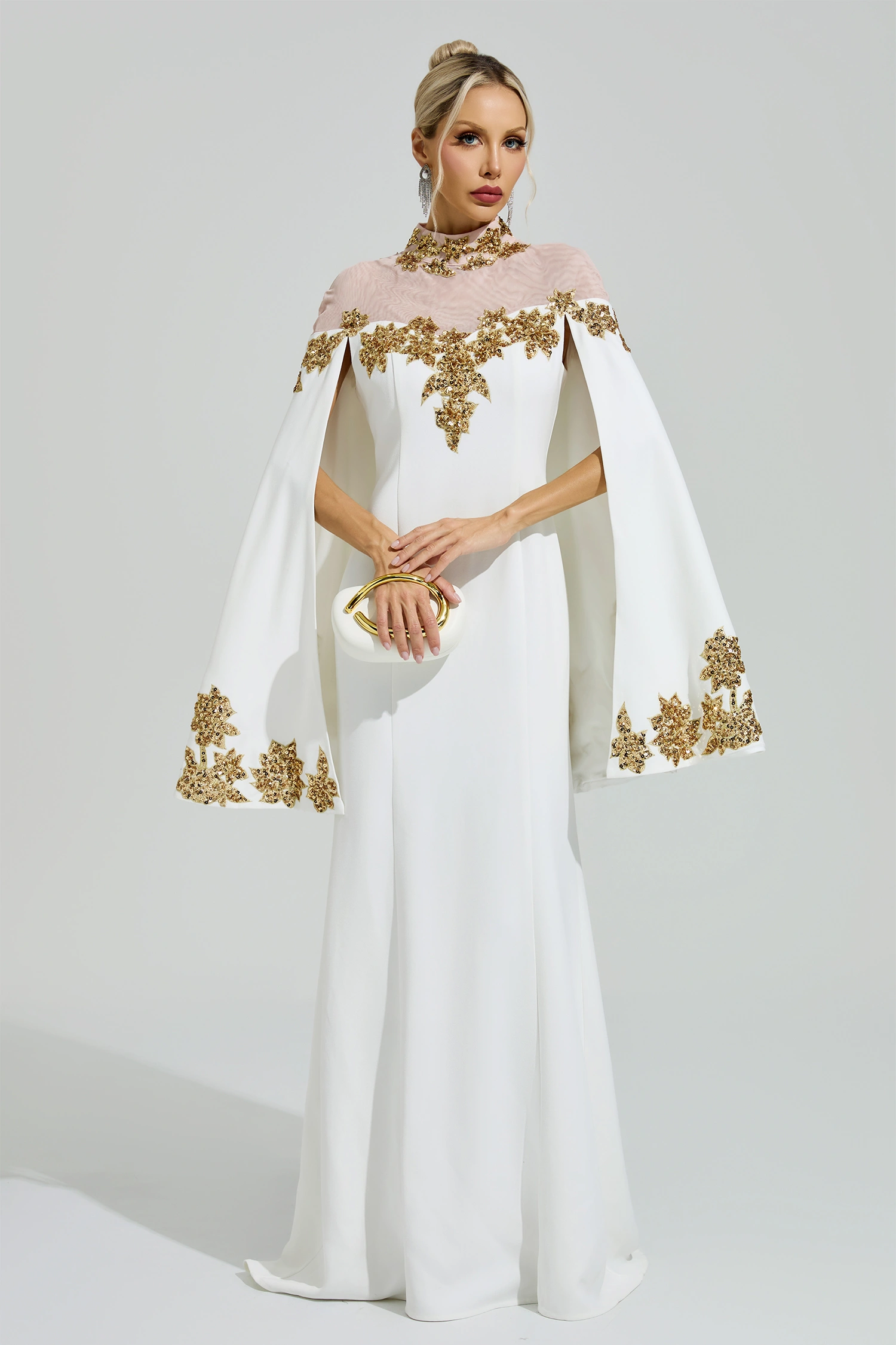 Quine White Embroidered Sequin Dress