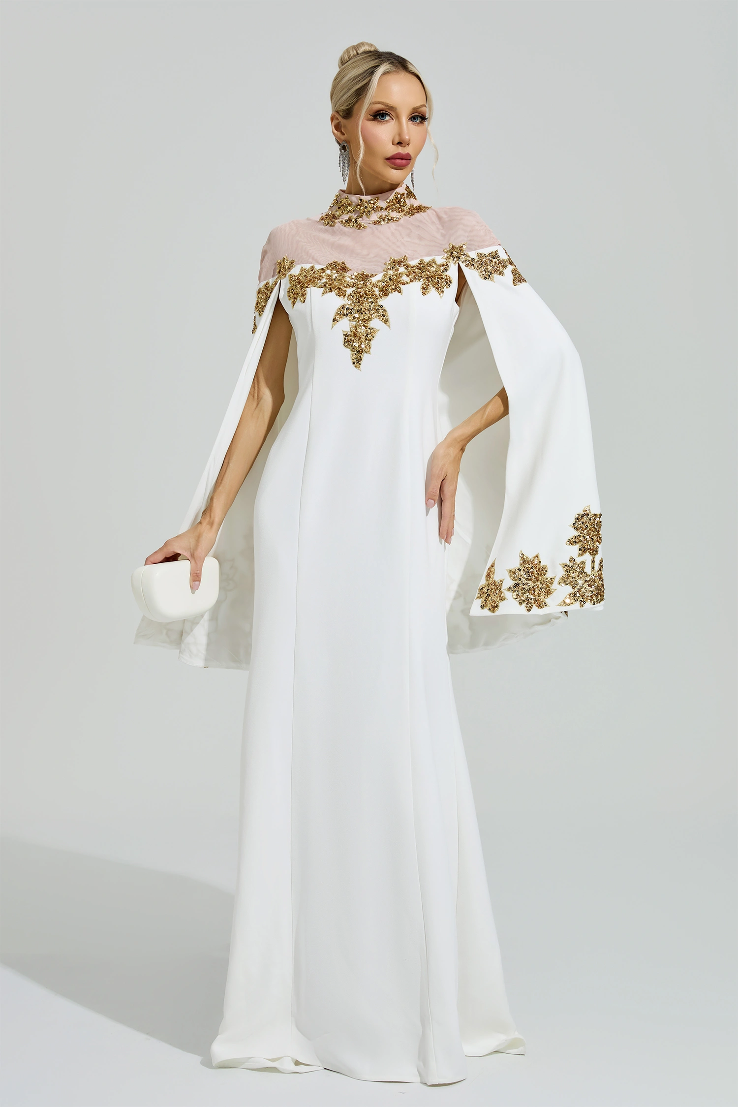 Quine White Embroidered Sequin Dress