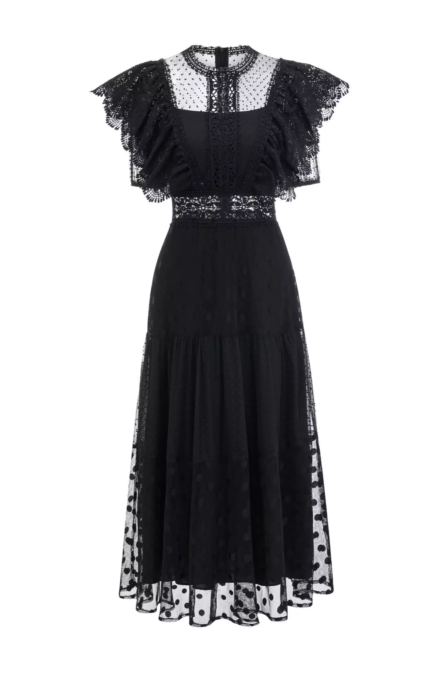 Noor Black Polka Dot Maxi Dress-CATCHALL