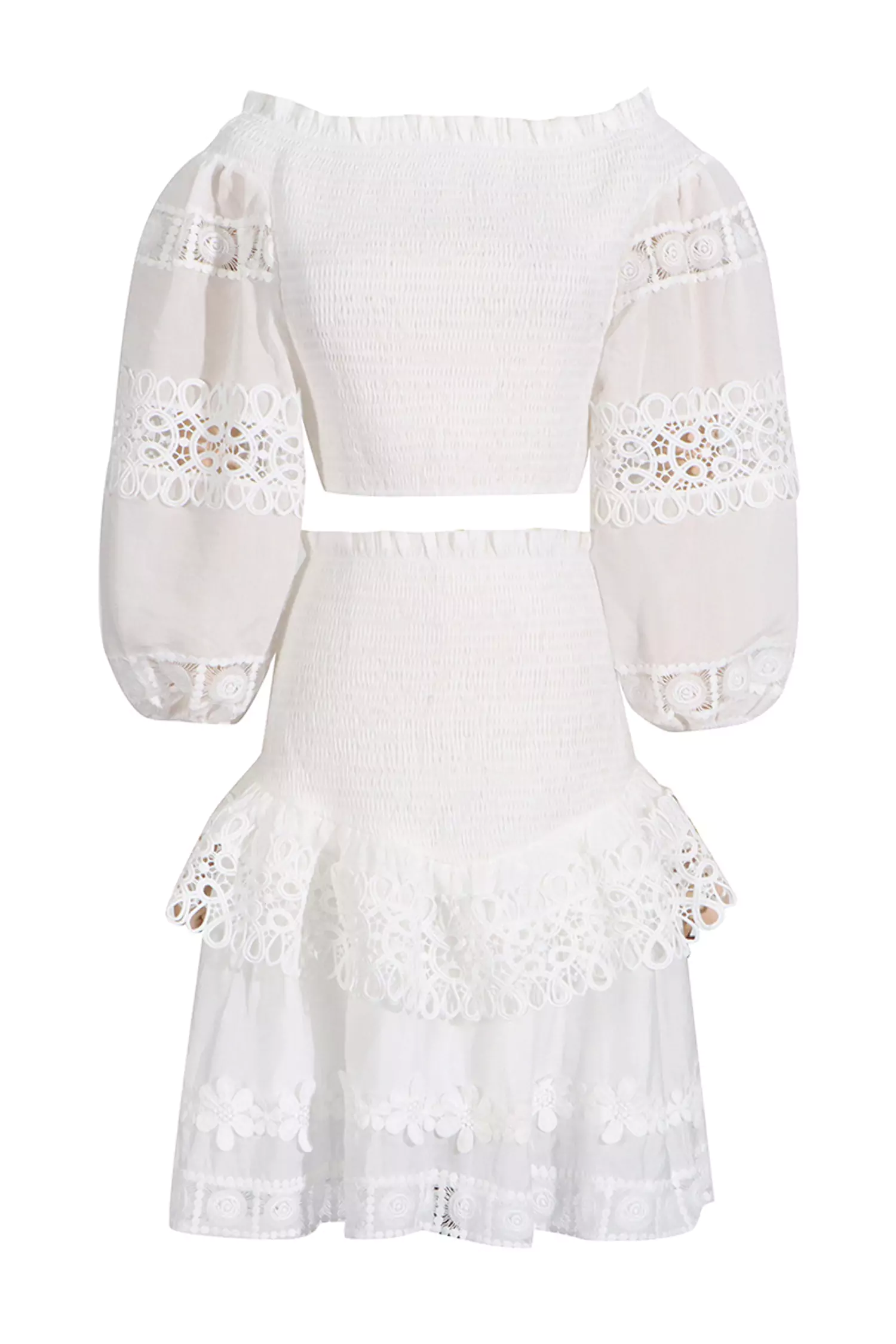 Raina White One-Shoulder Embroidered Set-CATCHALL