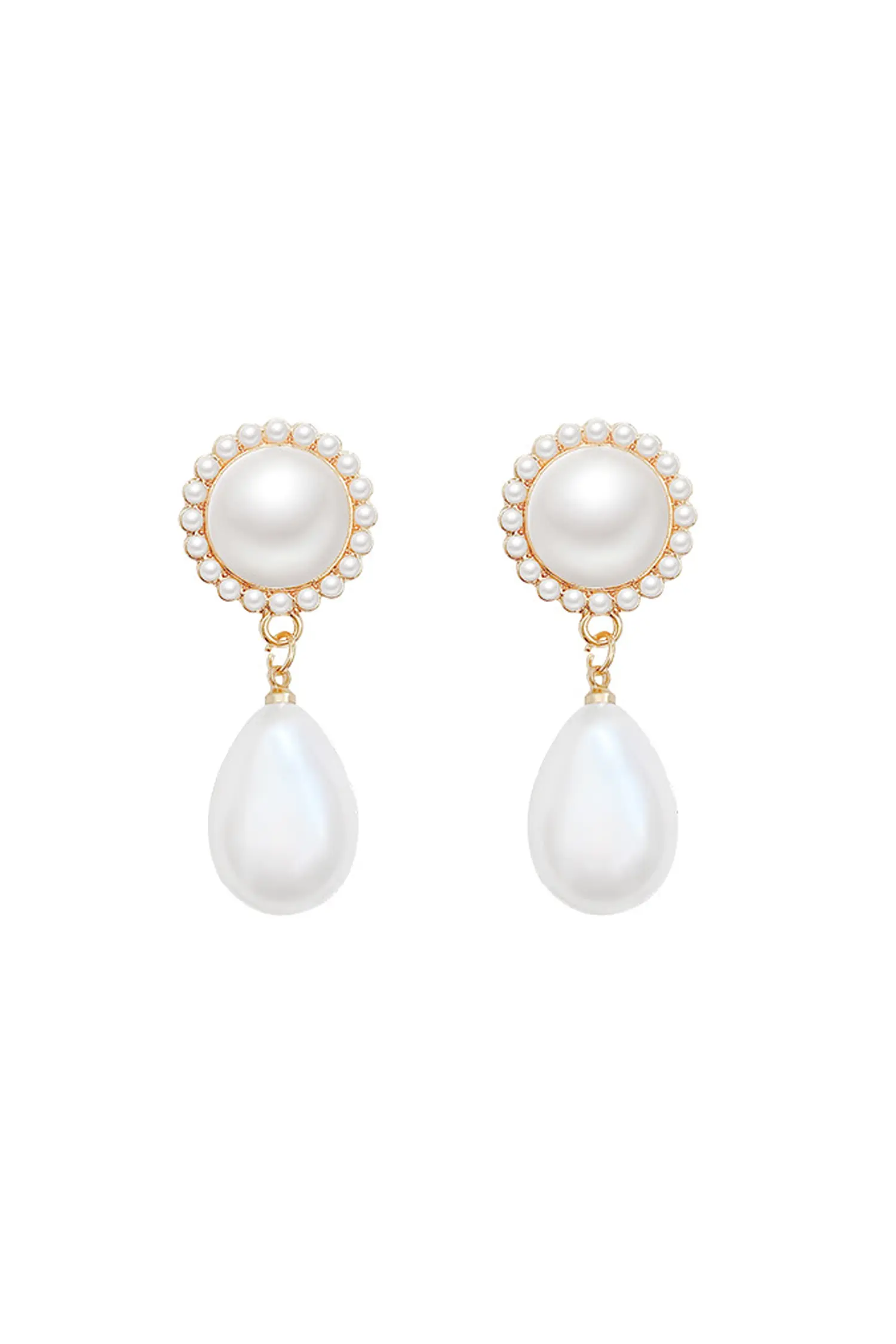 Spencer White Pear Earrings-CATCHALL