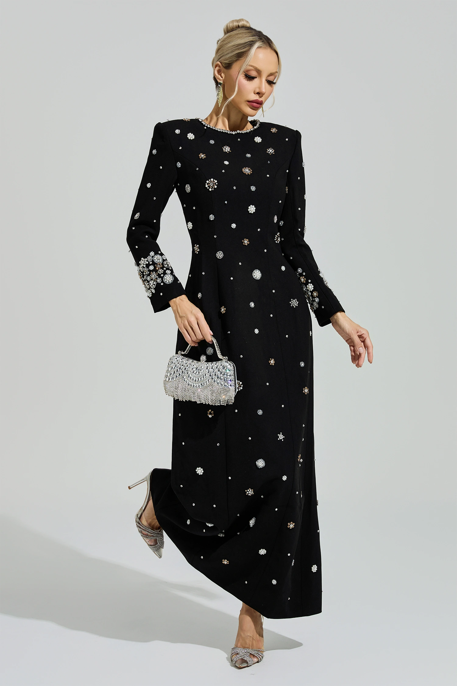 Marico Black Diamond Long Sleeve Dress