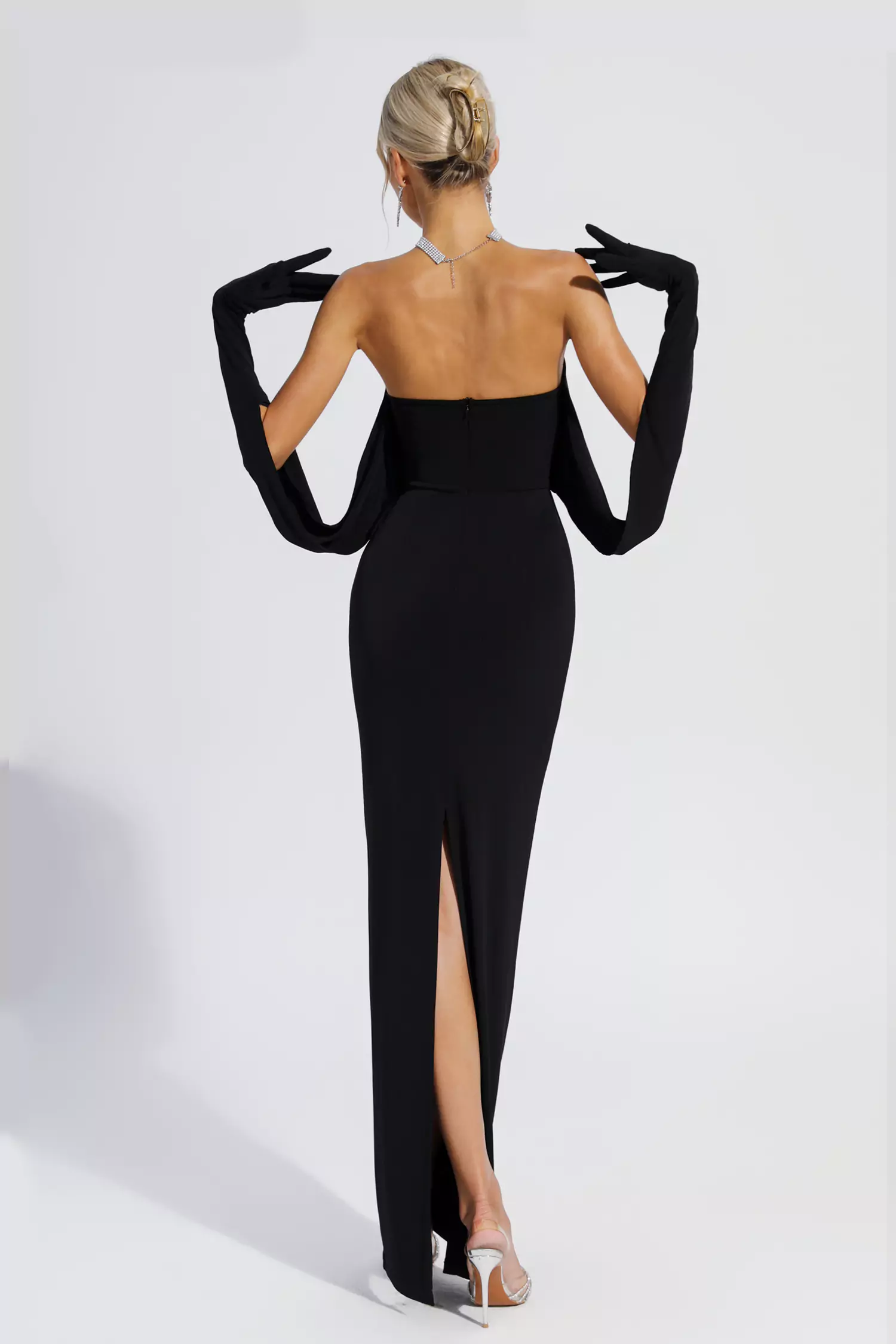 Abby Black Off Shoulder Maxi Dress-CATCHALL