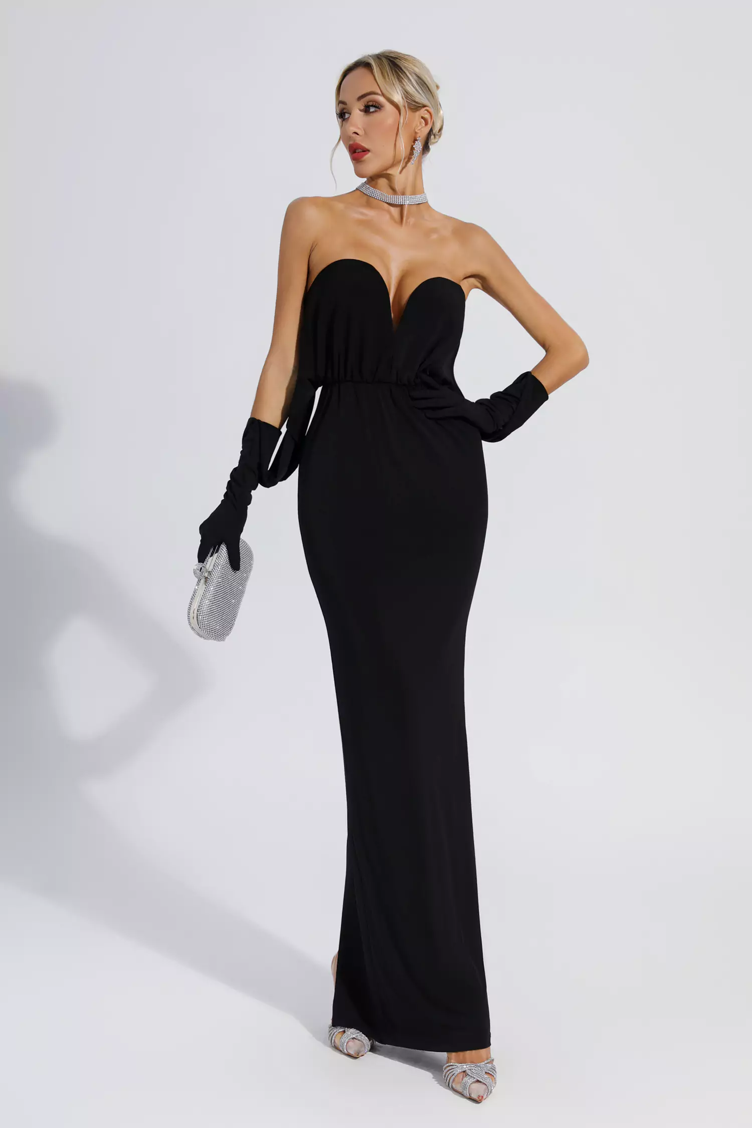 Abby Black Off Shoulder Maxi Dress-CATCHALL