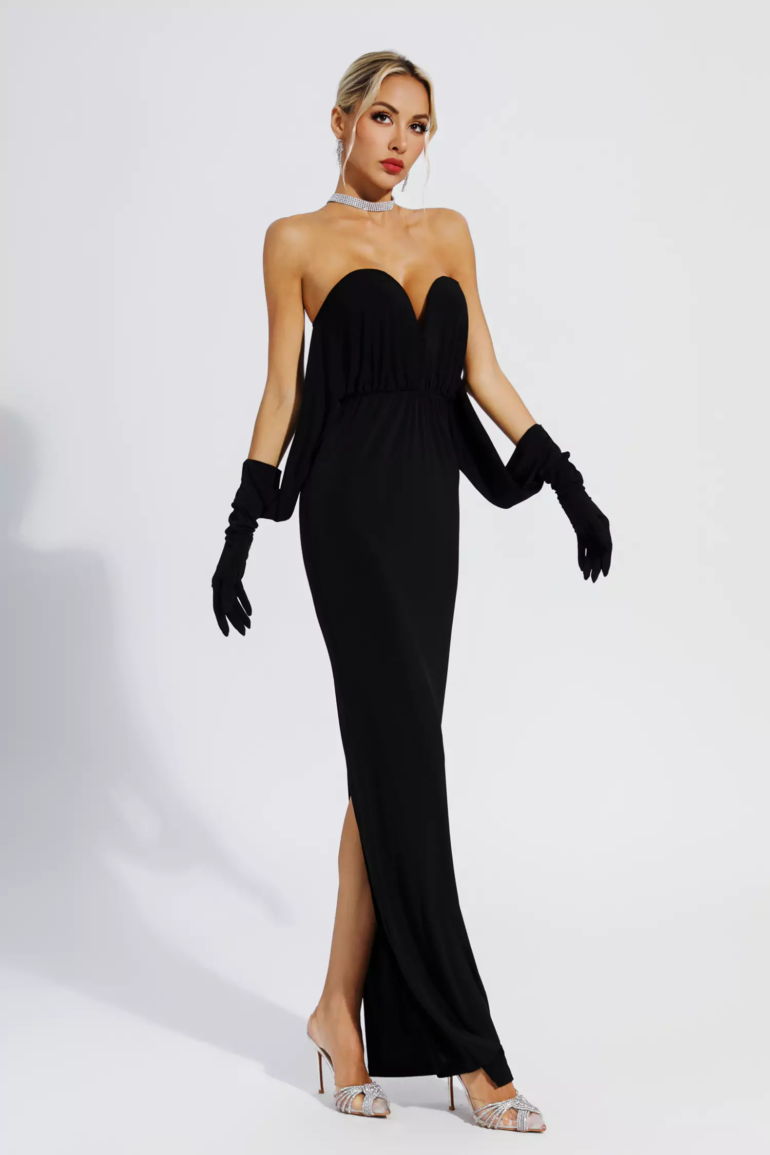 Abby Black Off Shoulder Maxi Dress-CATCHALL