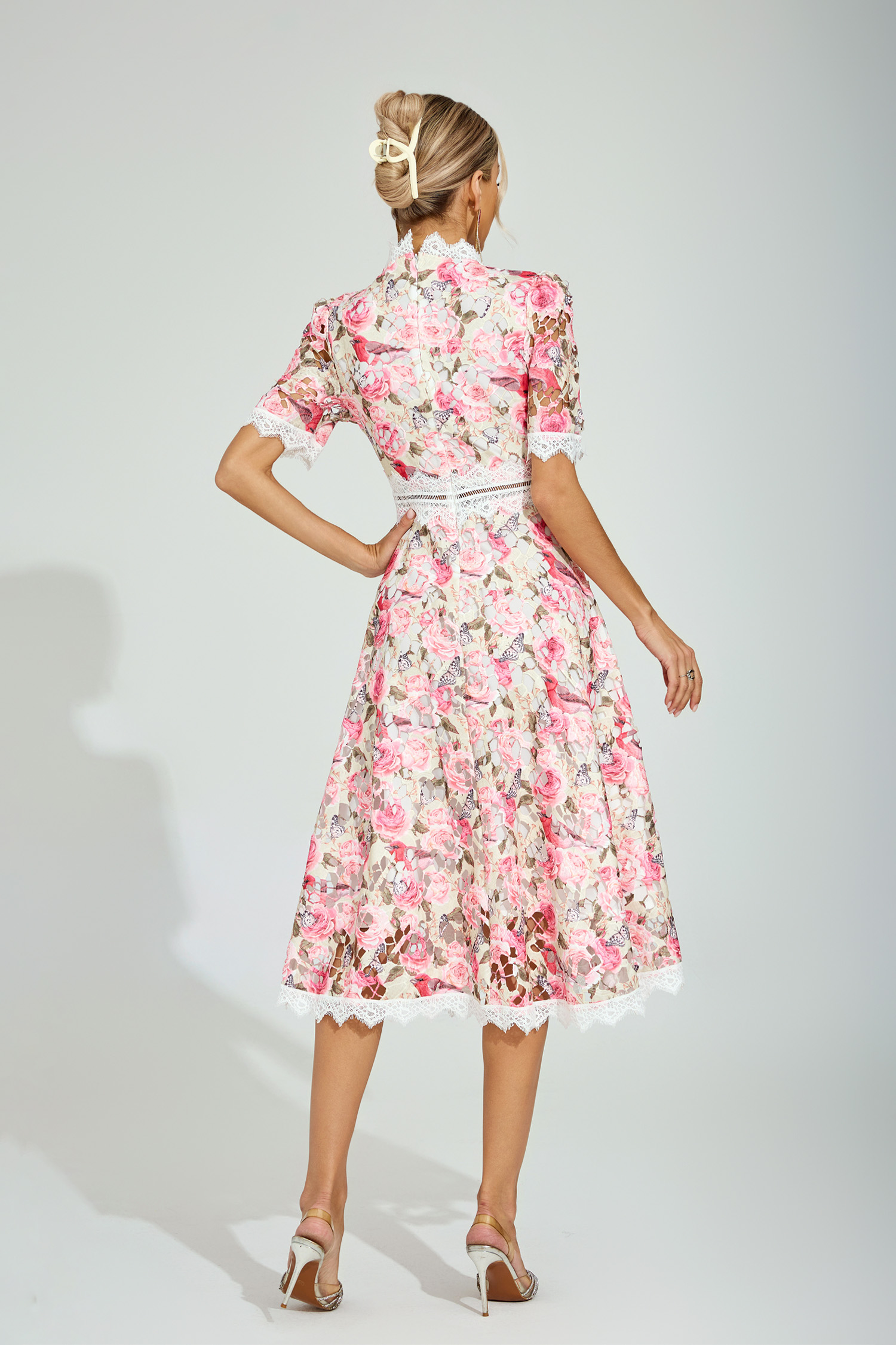 Adair Floral Lace Midi Dress