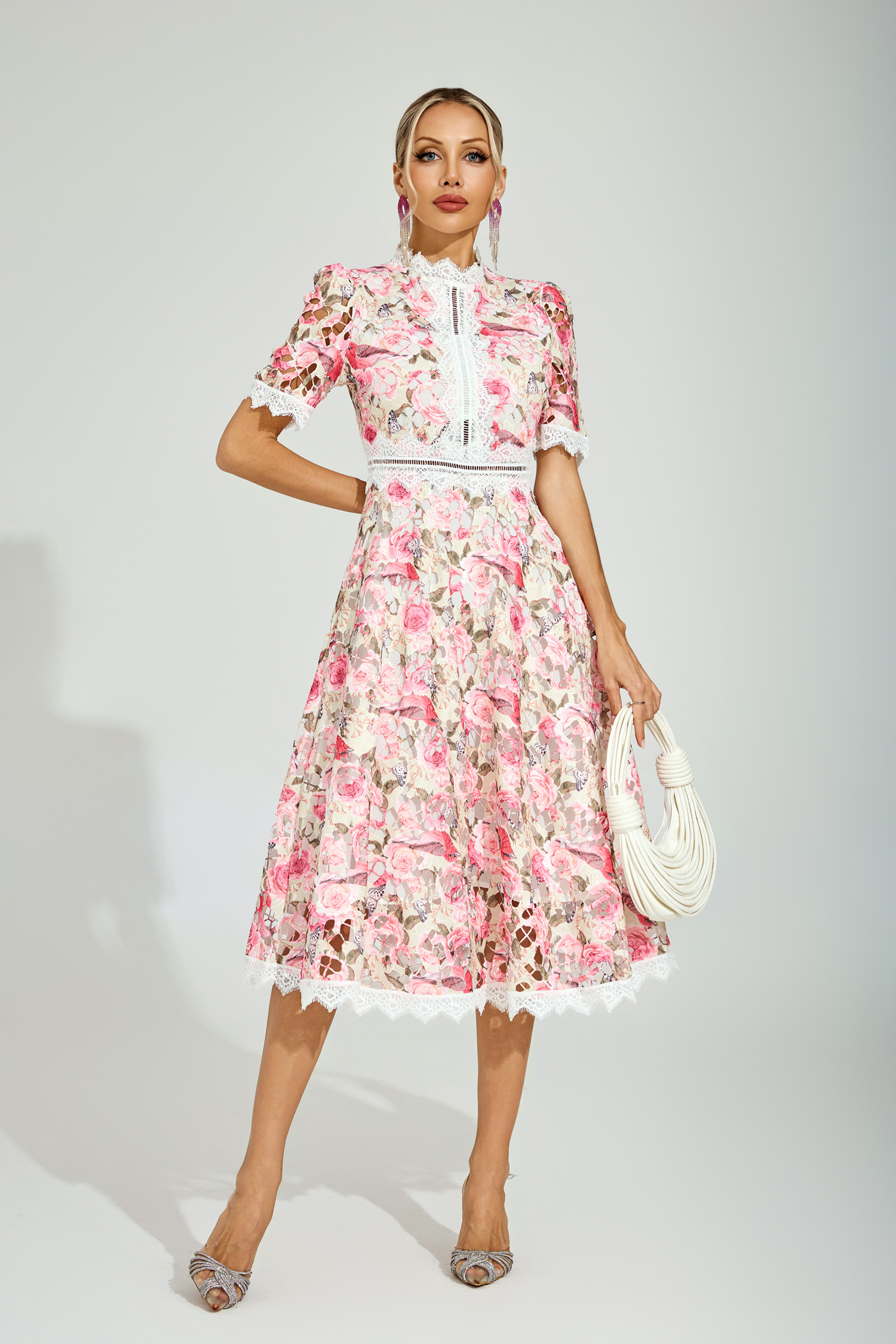 Adair Floral Lace Midi Dress