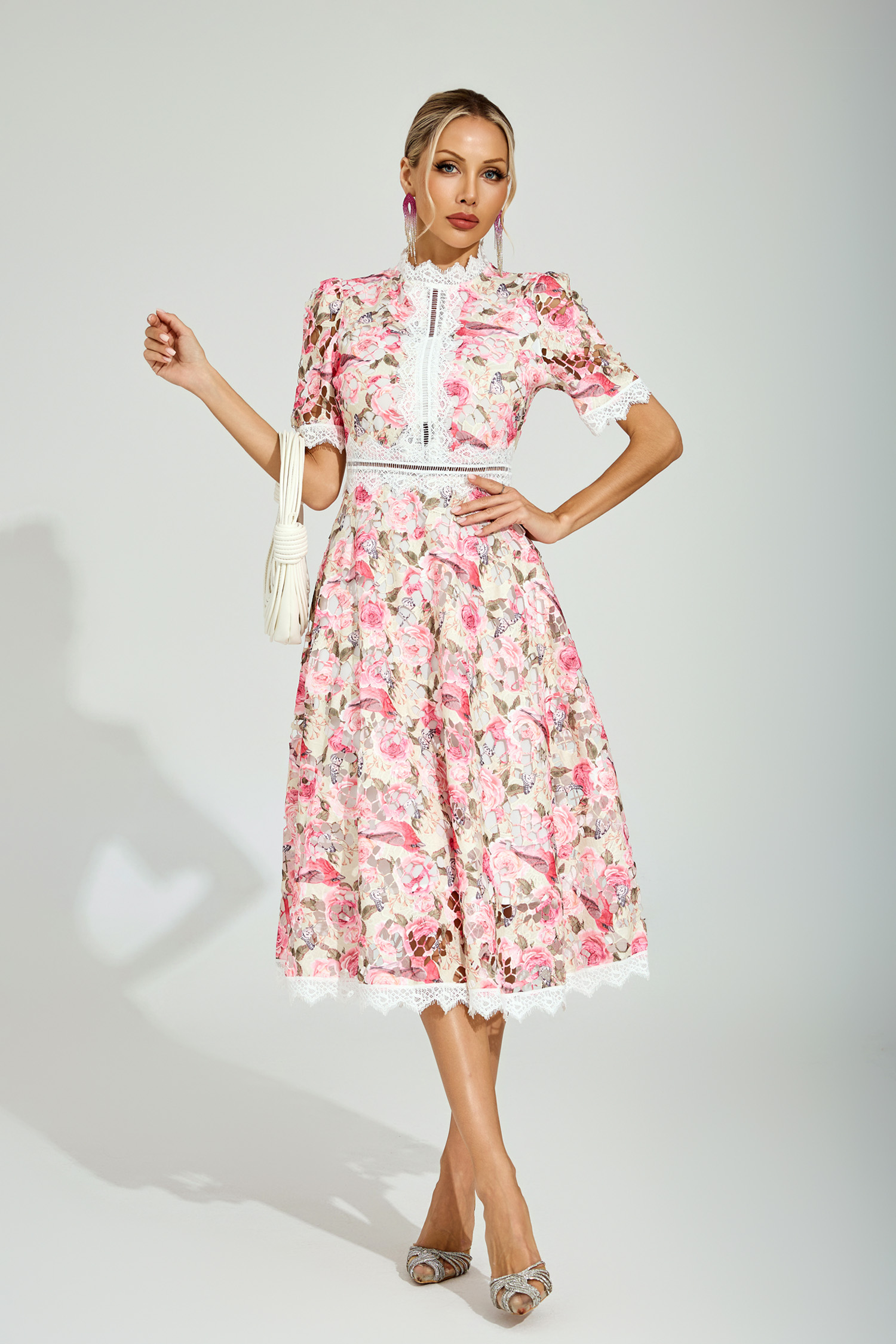 Adair Floral Lace Midi Dress