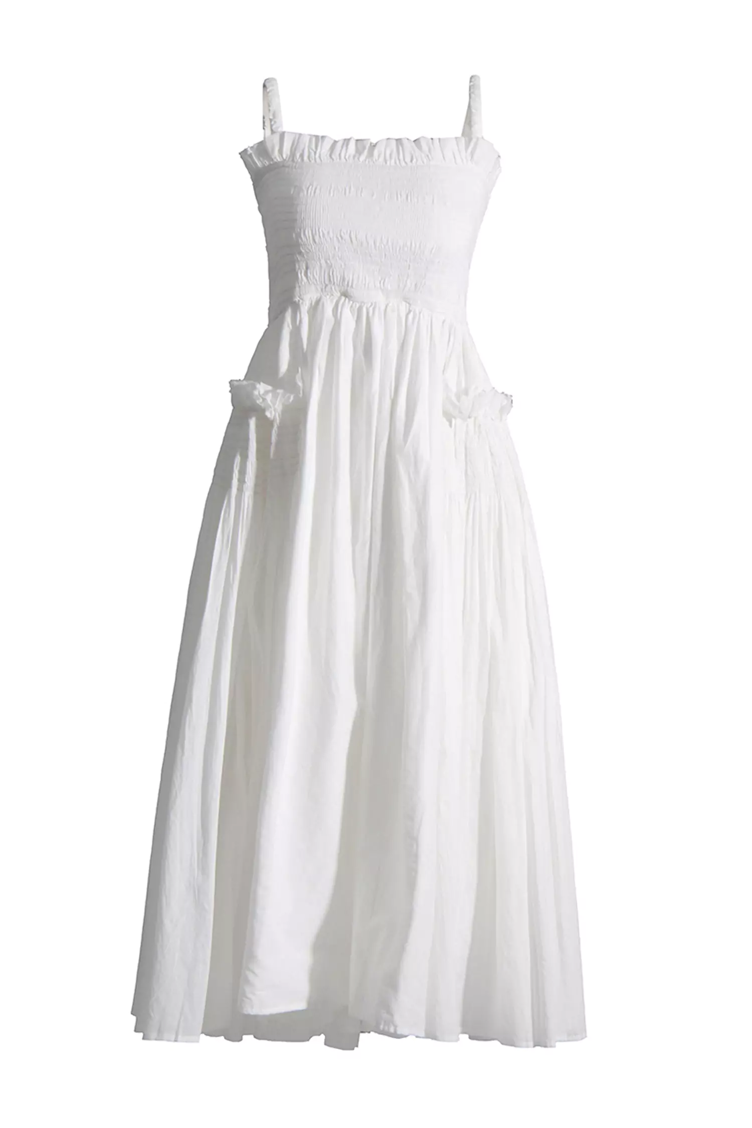 Adele White Slip Midi Dress-CATCHALL