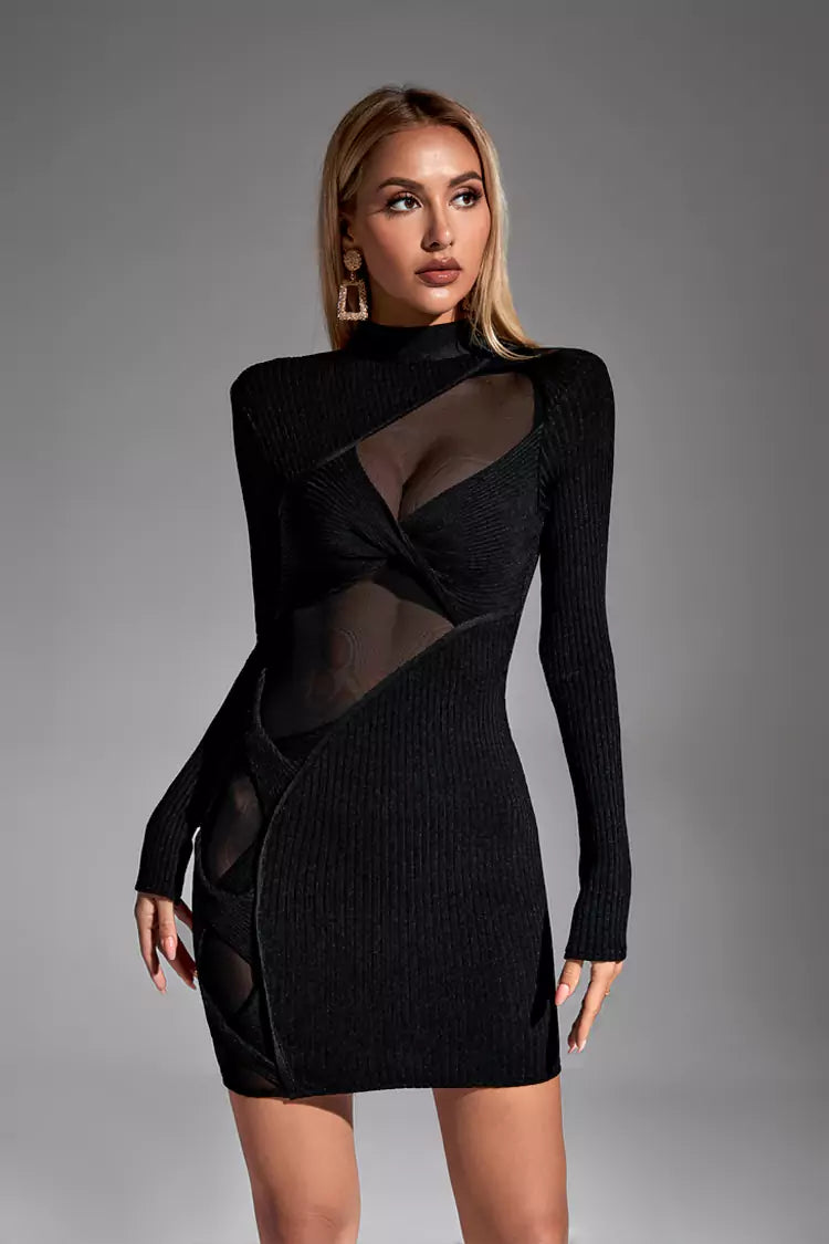 Adelyn Black Bandage Mini Dress - Catchall