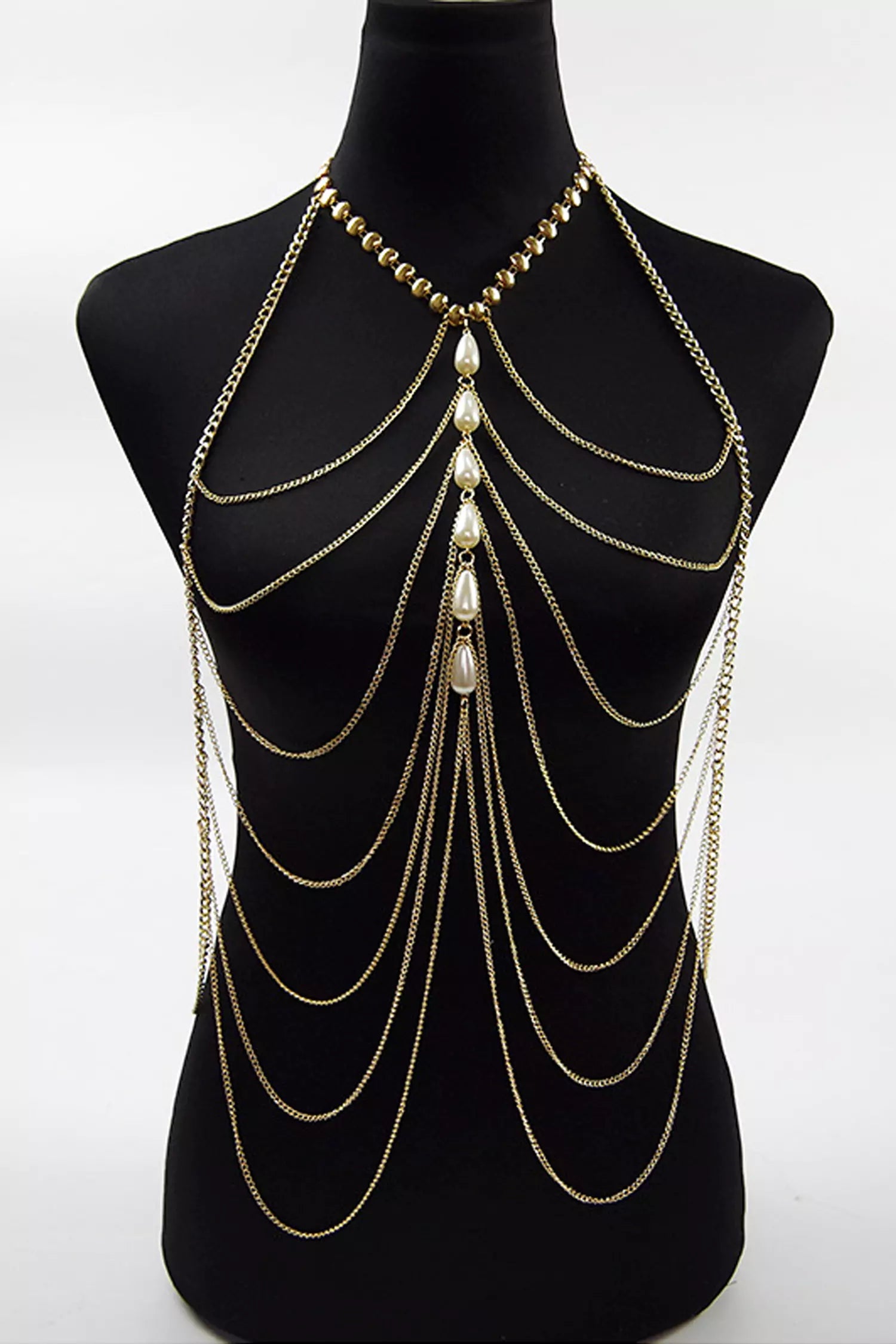 Adelynn Bikini Tassel Pearl Body Chain-CATCHALL
