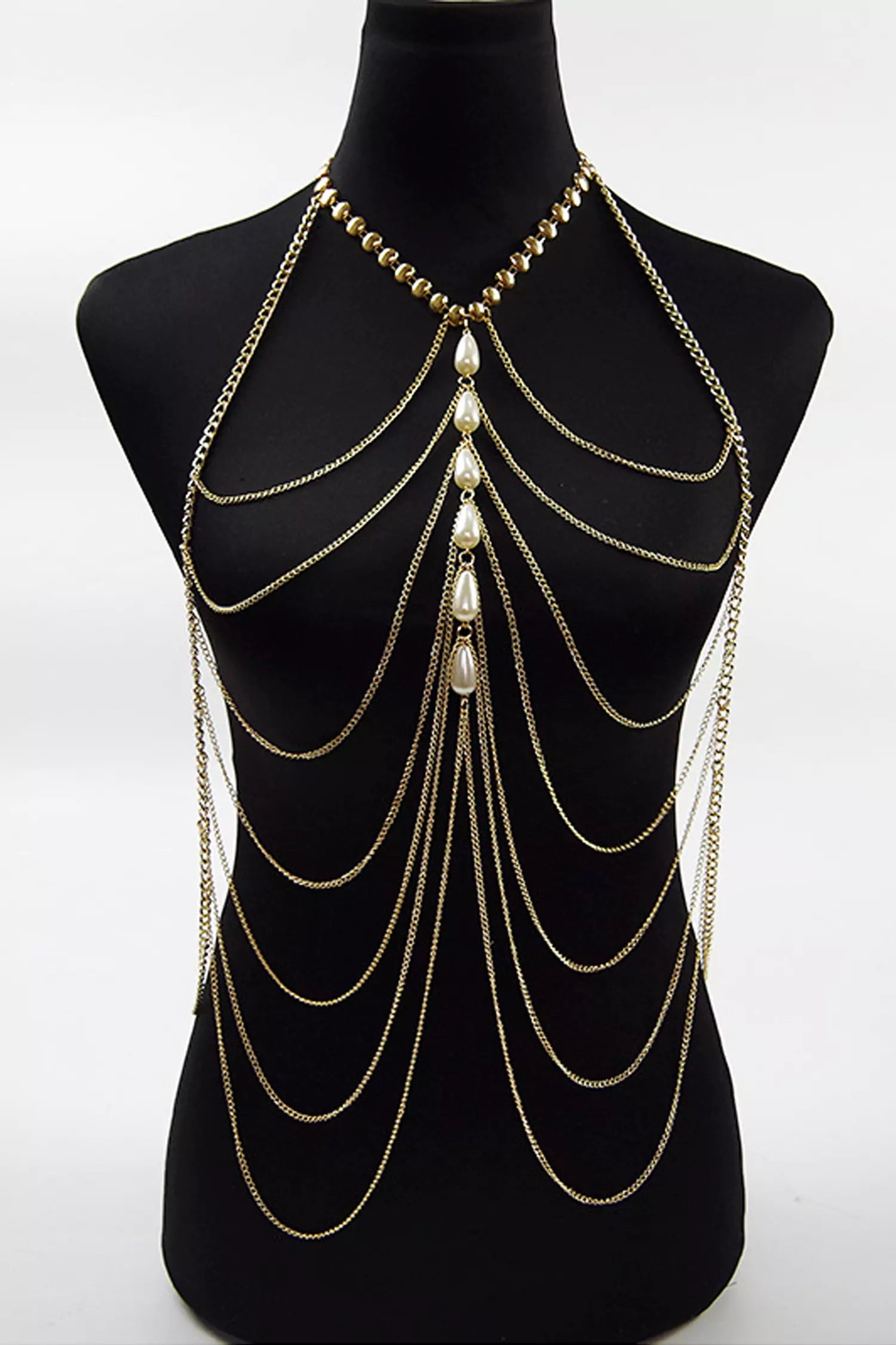Adelynn Bikini Tassel Pearl Body Chain