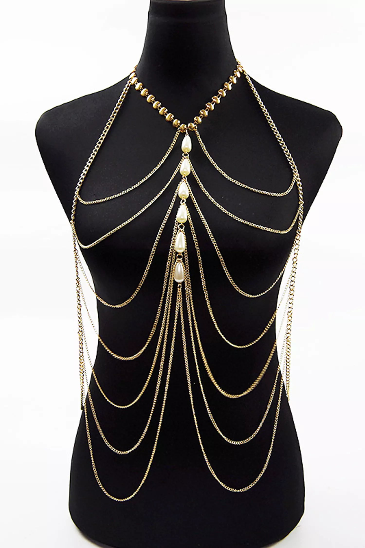 Adelynn Bikini Tassel Pearl Body Chain-CATCHALL