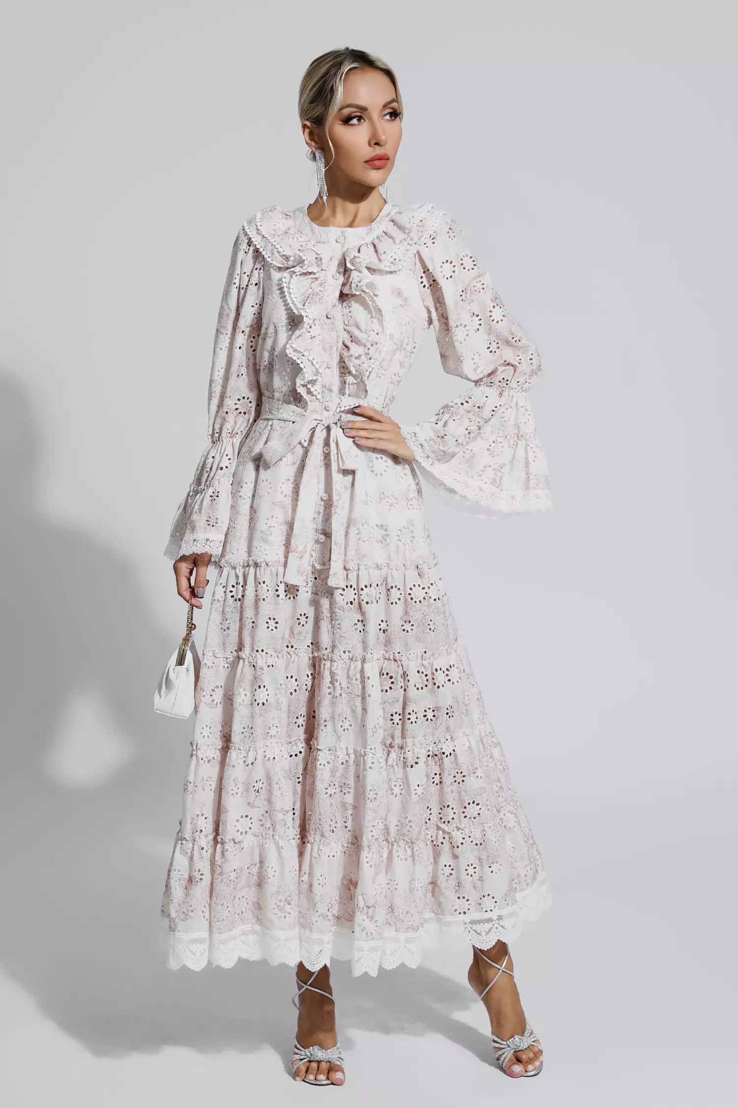 Adrianna Khaki Lace Ruched Maxi Dress-CATCHALL