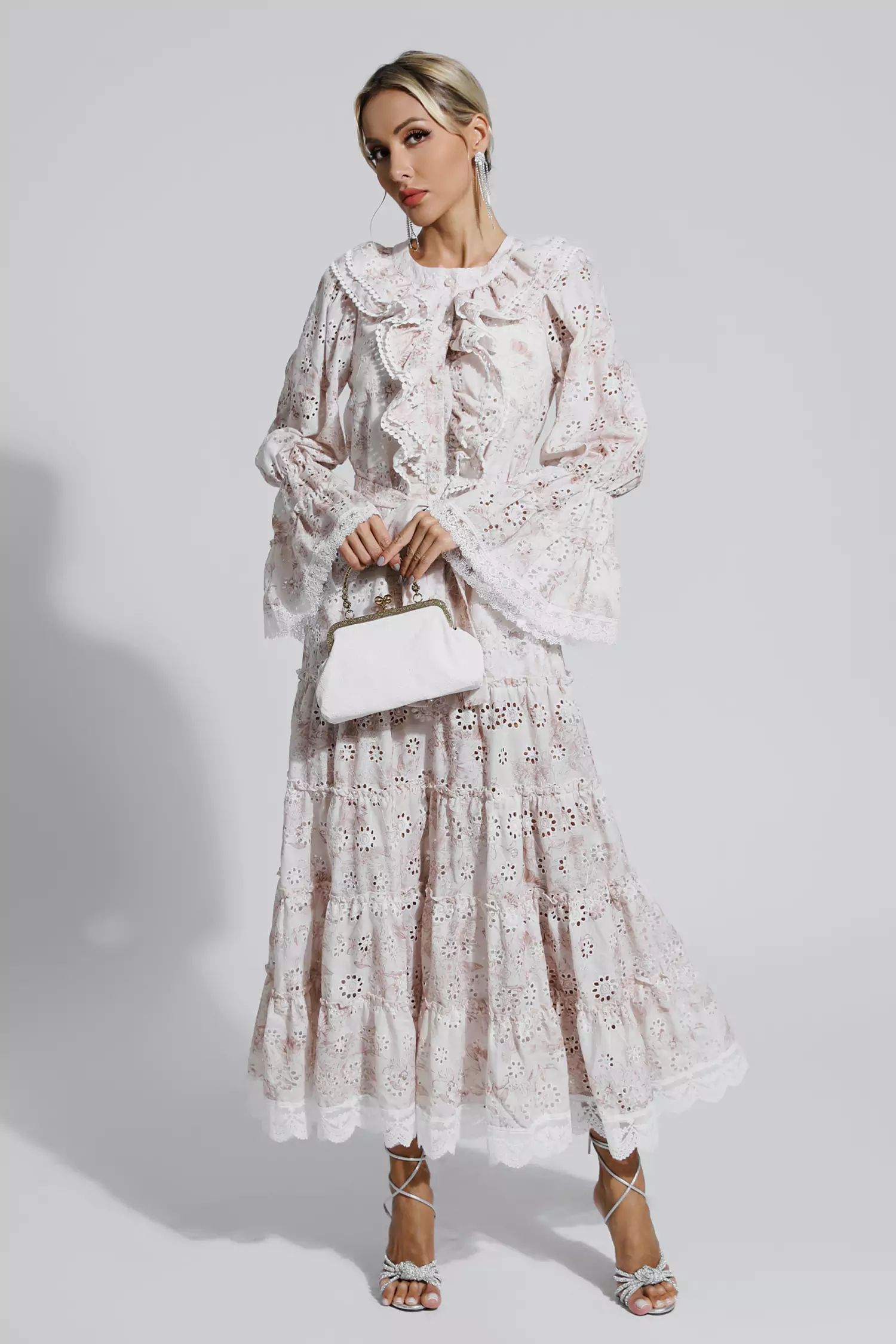 Adrianna Khaki Lace Ruched Maxi Dress-CATCHALL