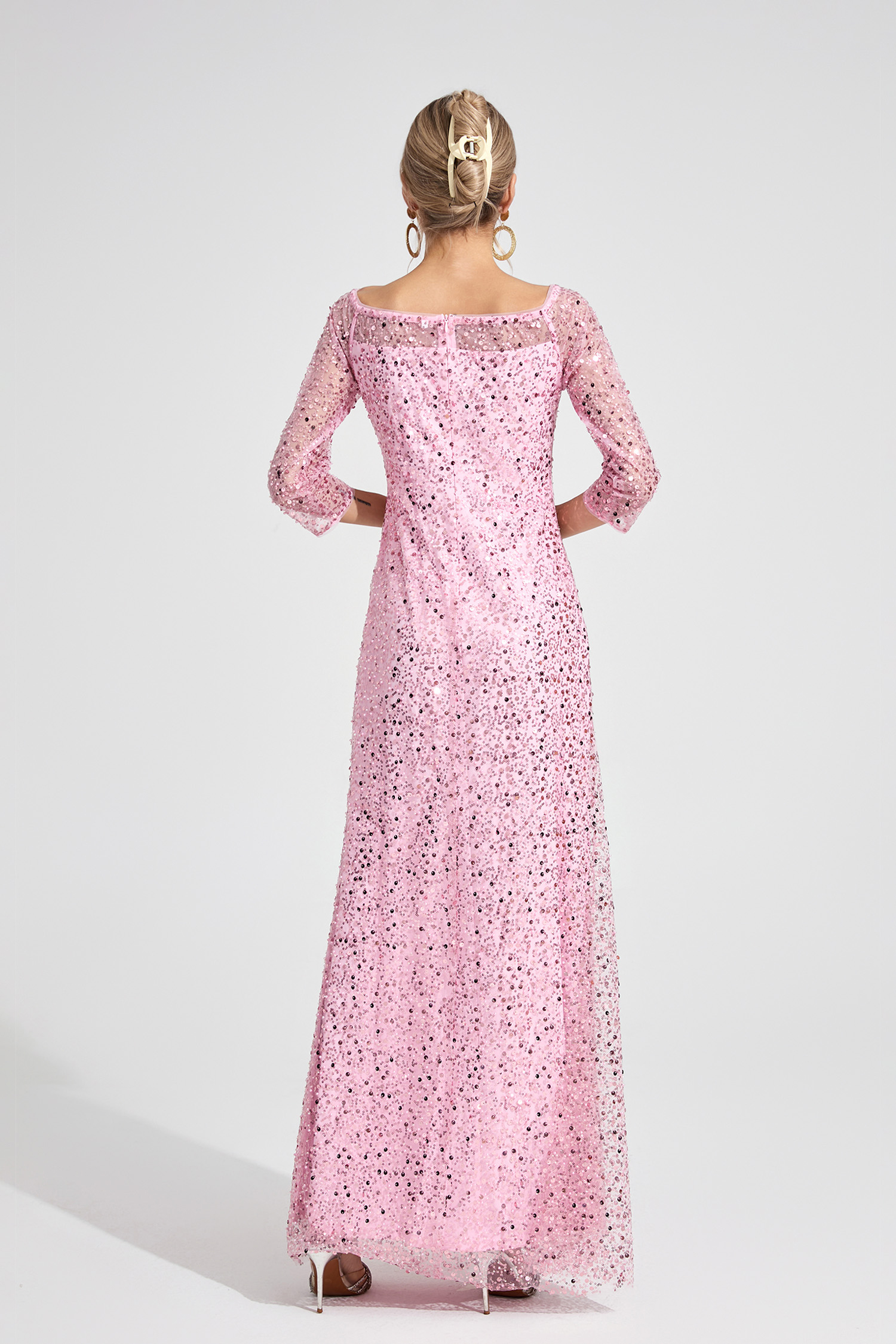 Aeliana Pink Diamond Maxi Dress