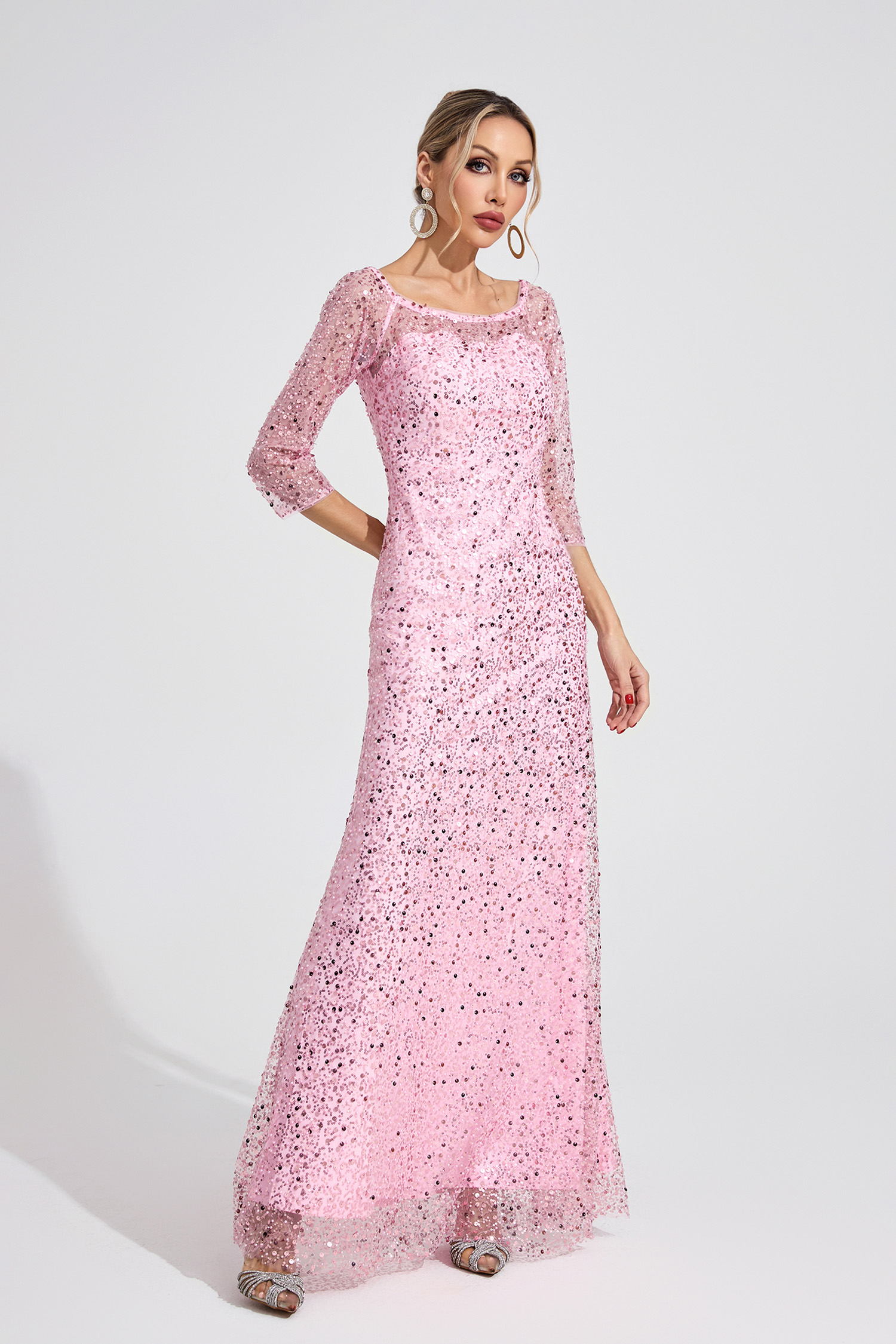 Aeliana Pink Diamond Maxi Dress