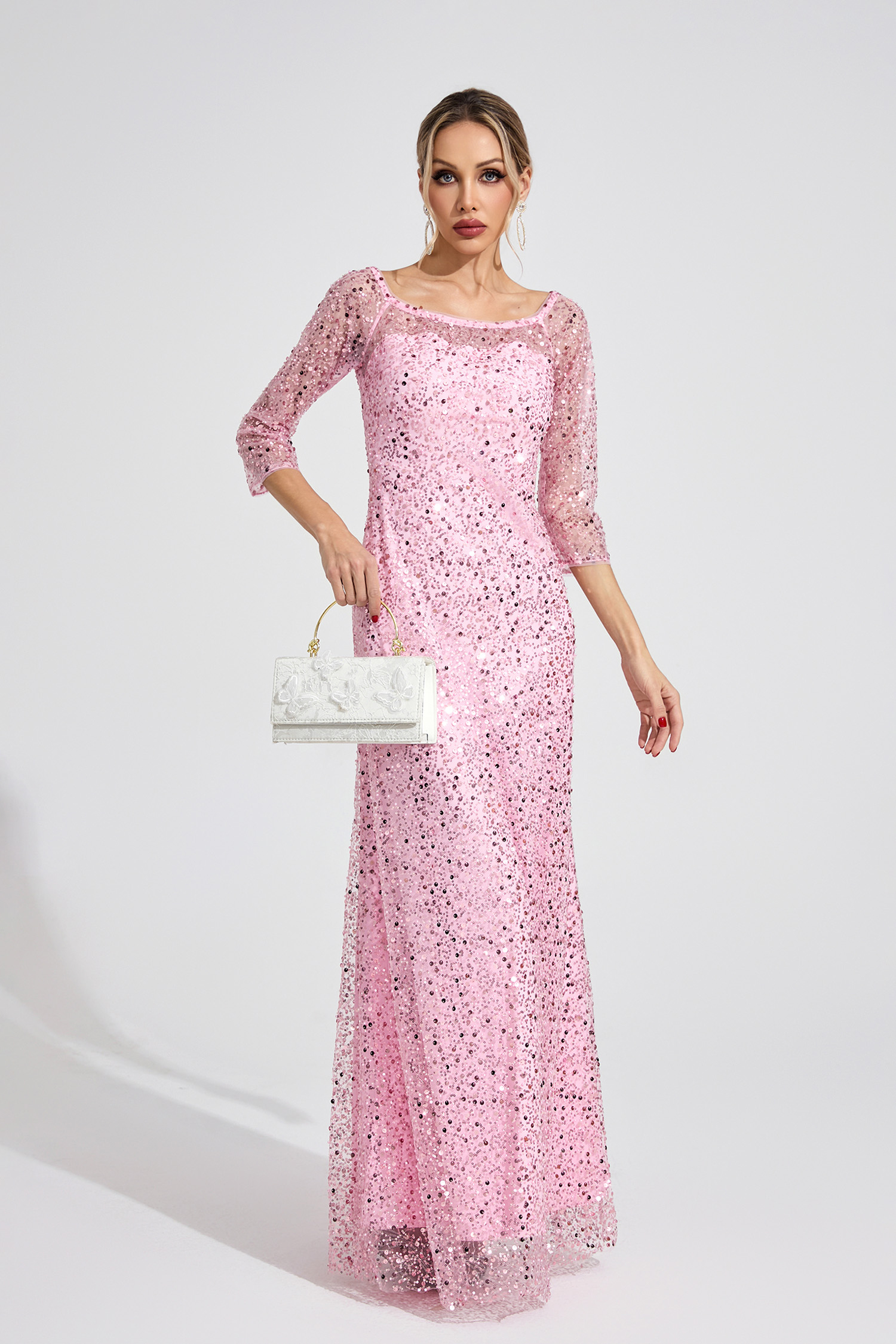 Aeliana Pink Diamond Maxi Dress