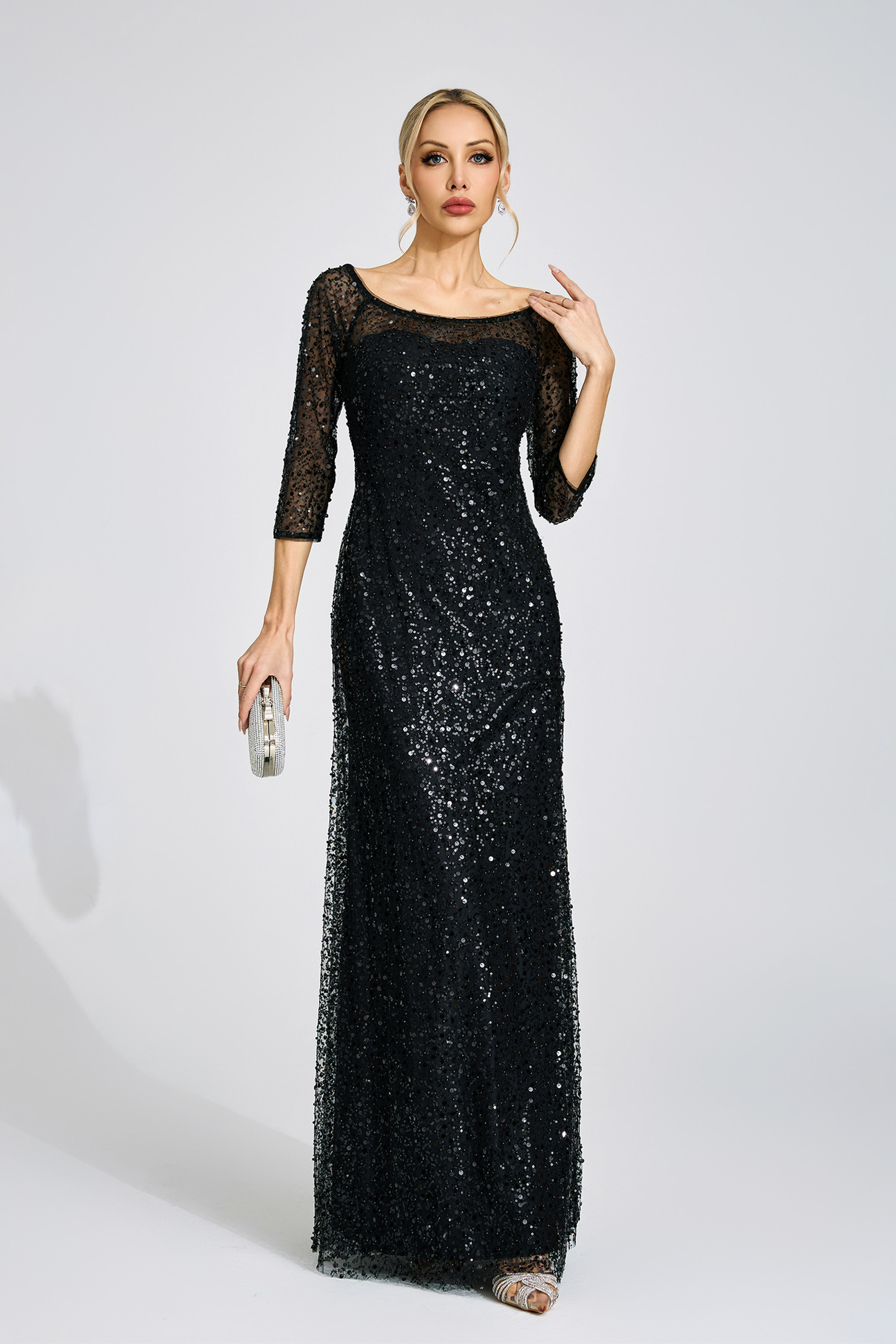 Aeliana Black Diamond Maxi Dress