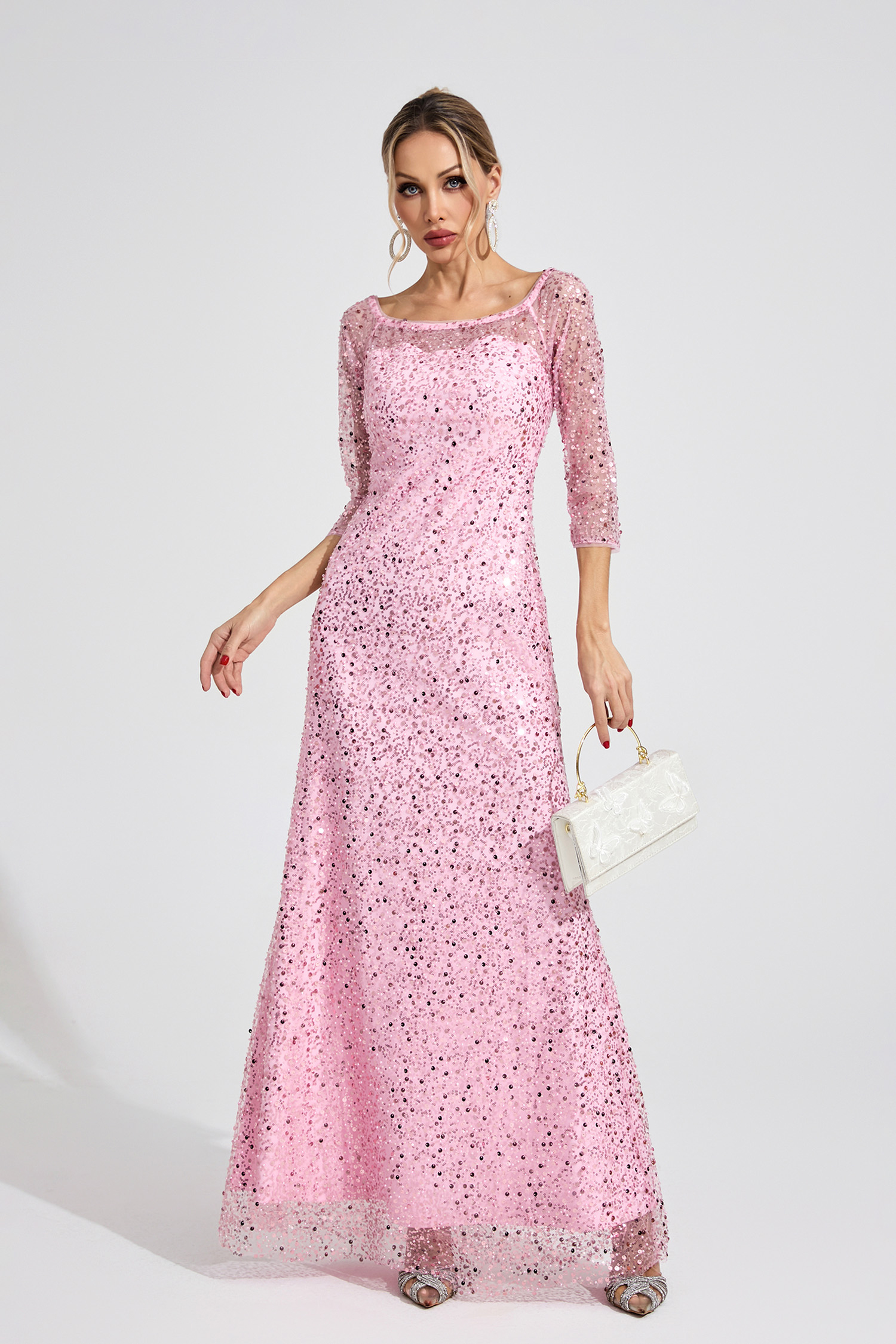 Aeliana Pink Diamond Maxi Dress