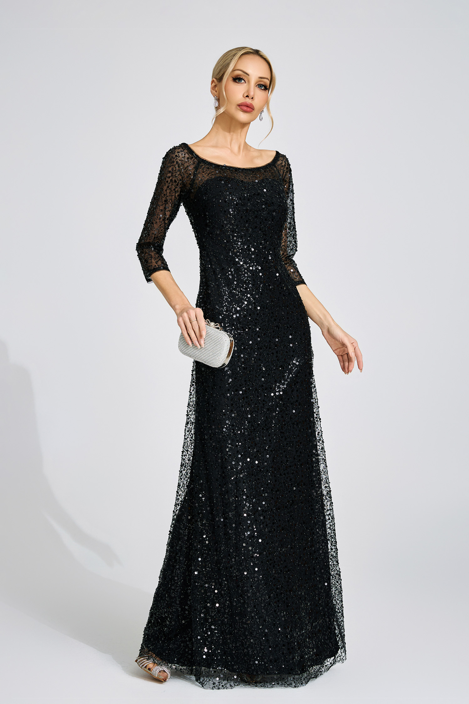 Aeliana Black Diamond Maxi Dress