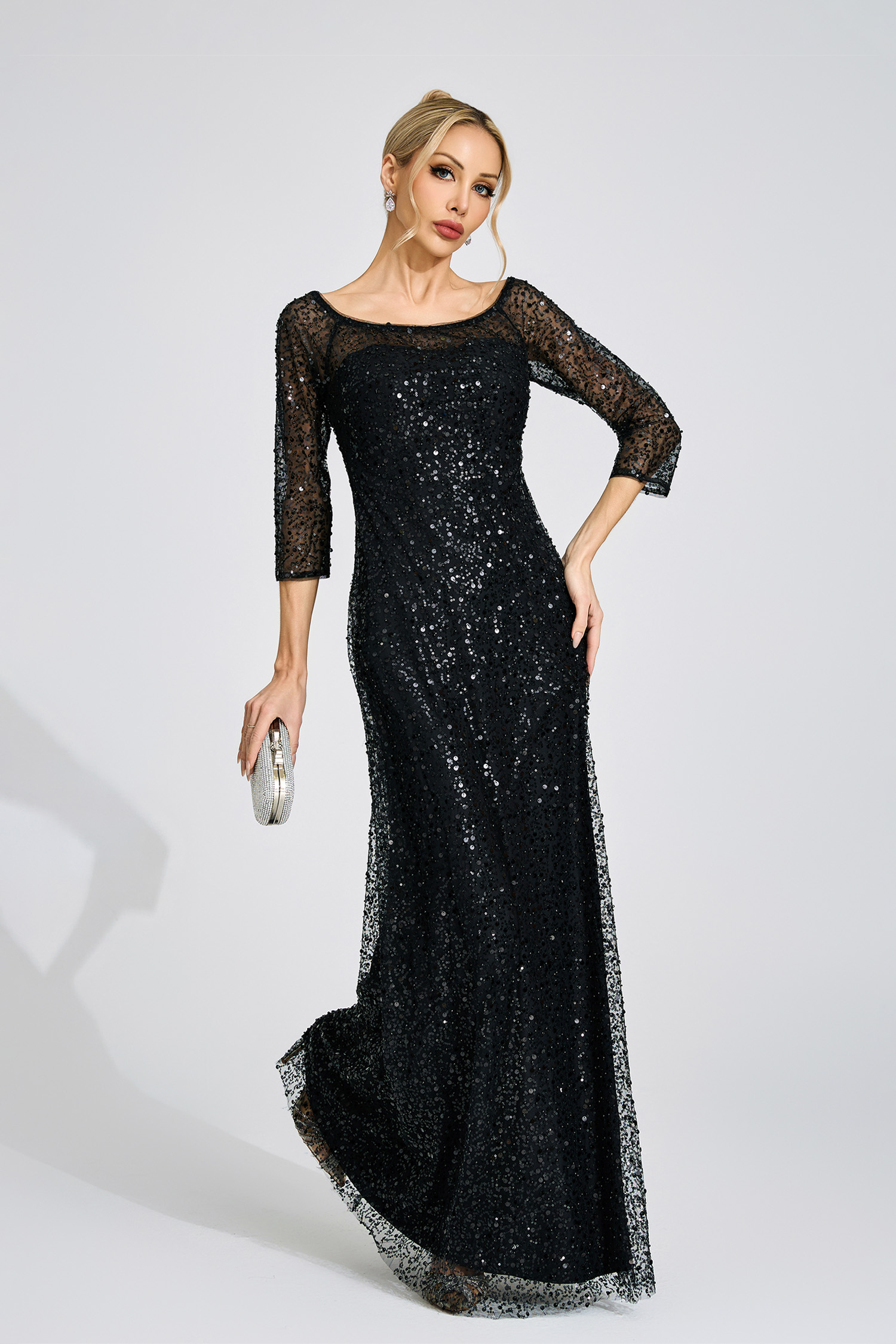 Aeliana Black Diamond Maxi Dress