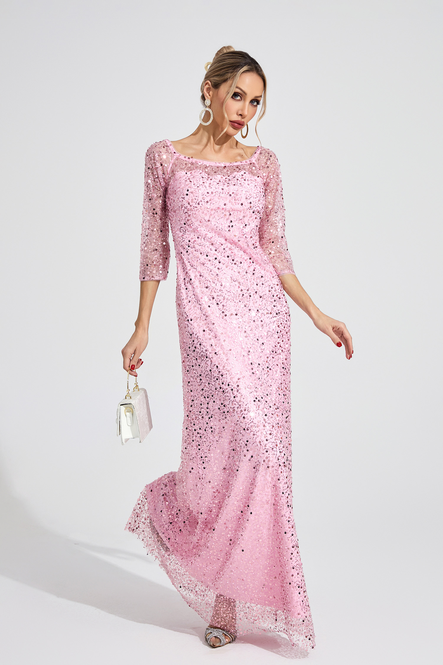 Aeliana Pink Diamond Maxi Dress