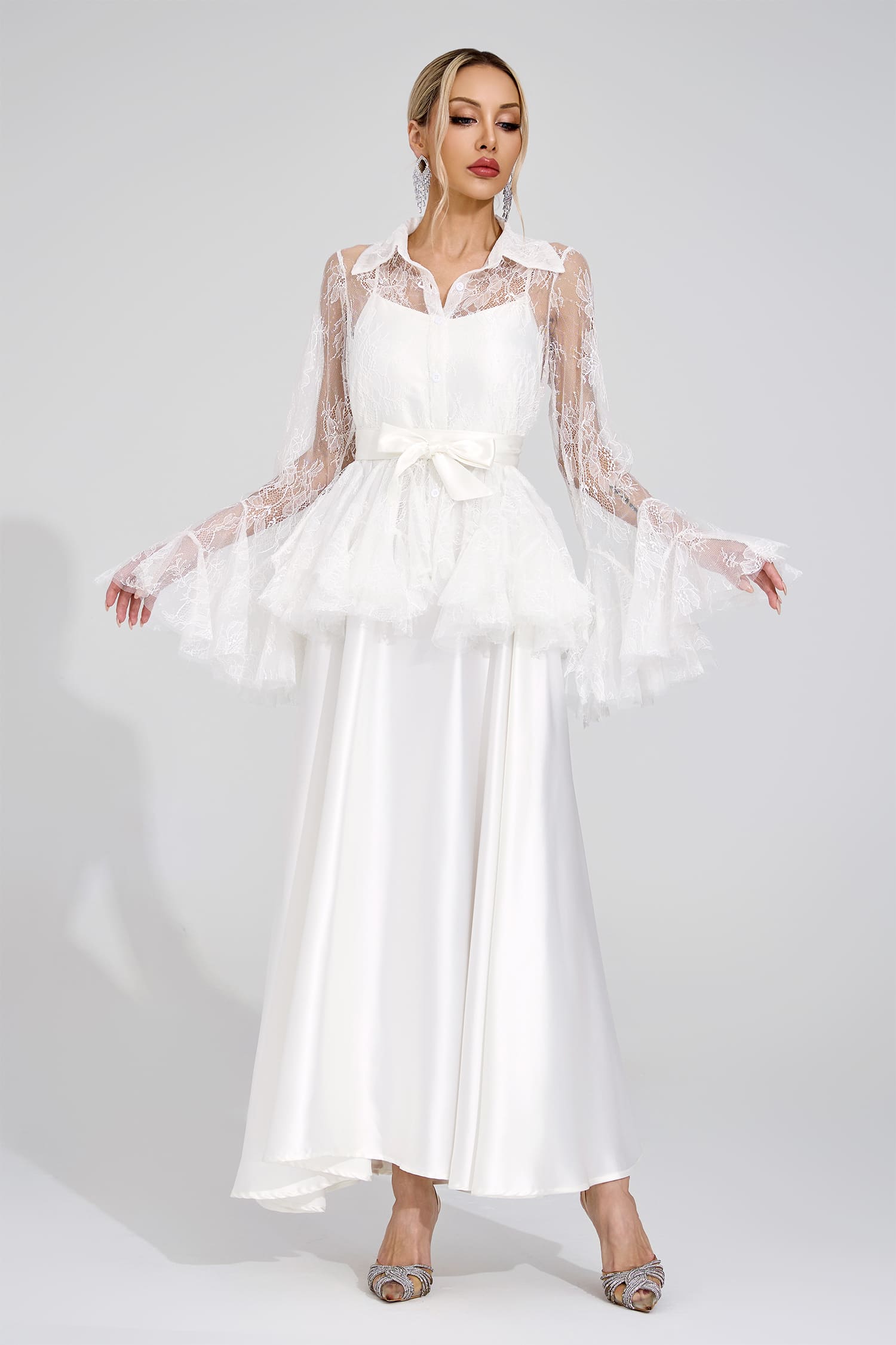 Agneta White Lace Set