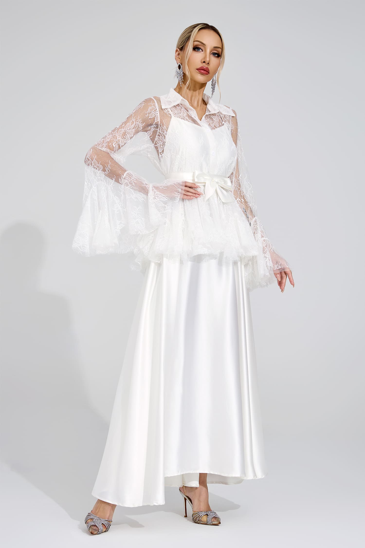 Agneta White Lace Set