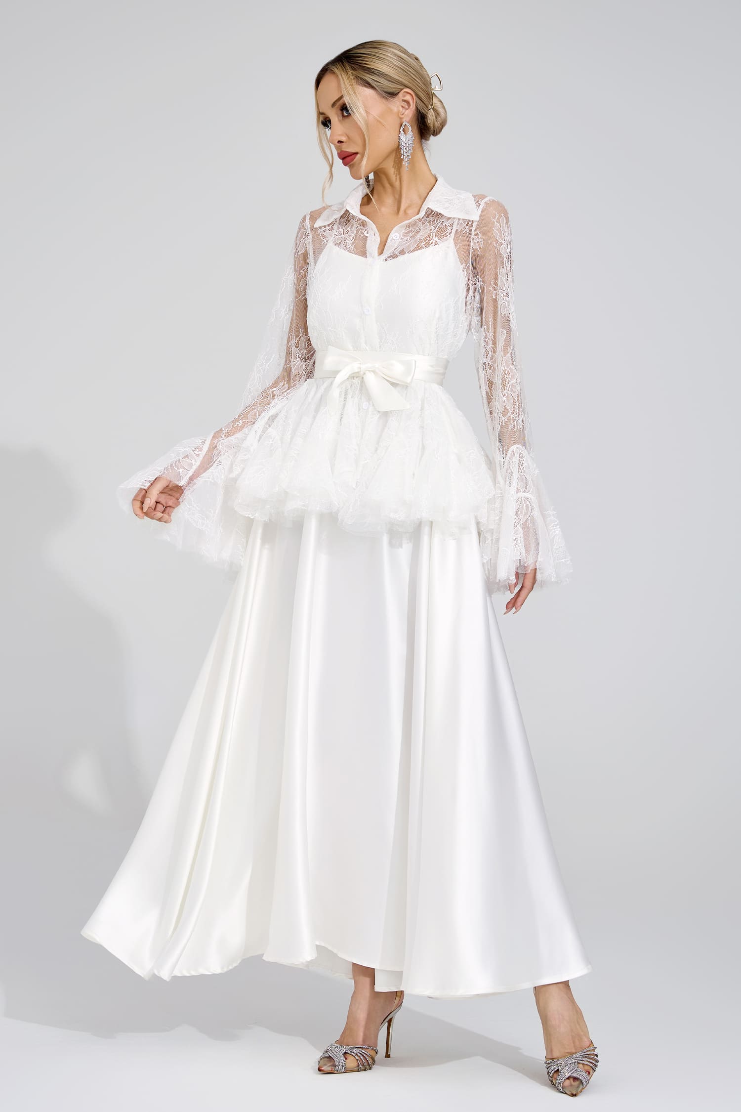 Agneta White Lace Set