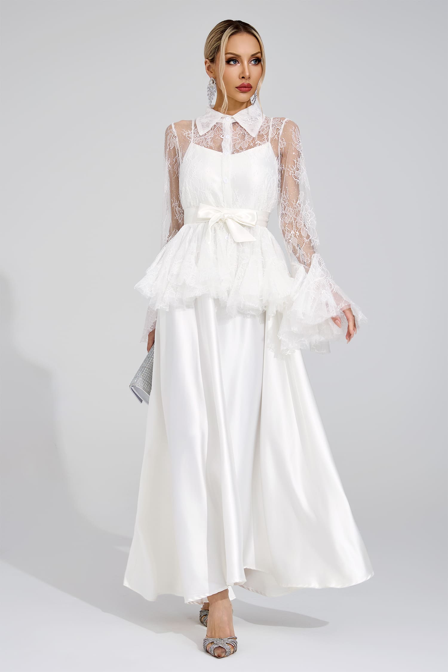 Agneta White Lace Set