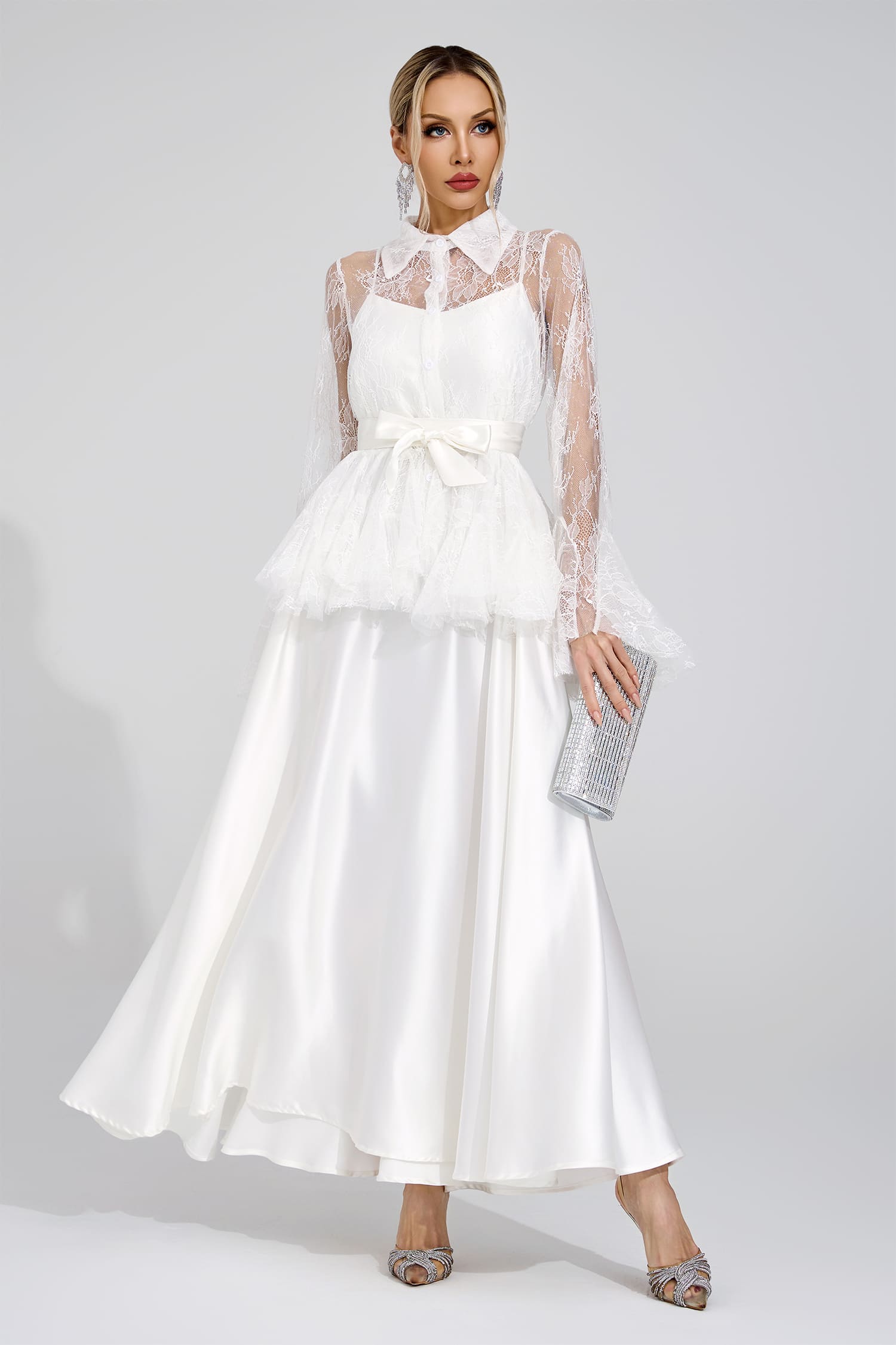 Agneta White Lace Set