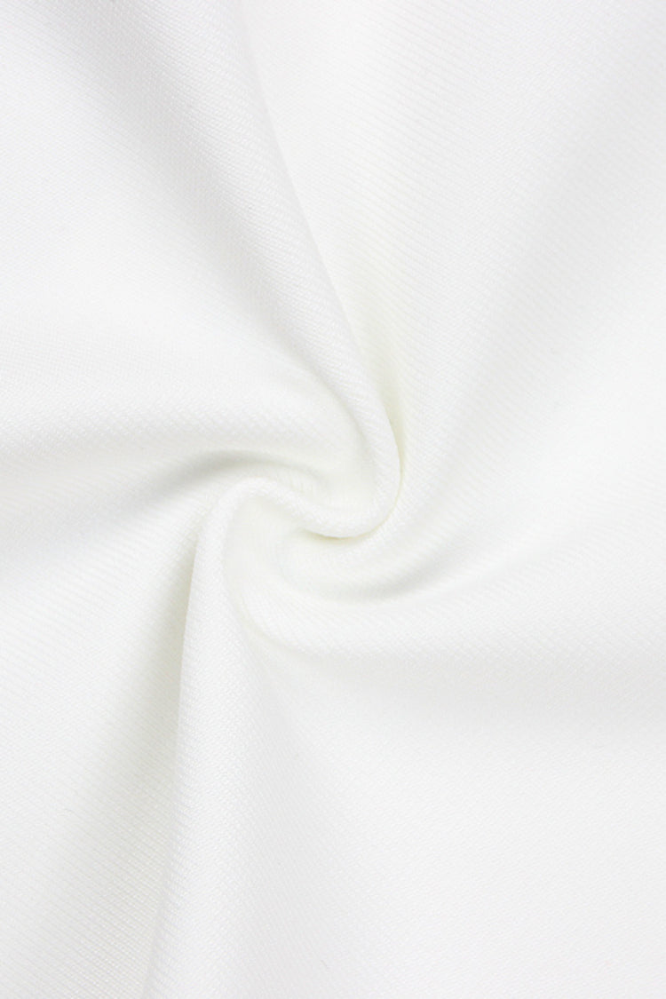 Alaina White Long Sleeve Midi Work Dress-CATCHALL