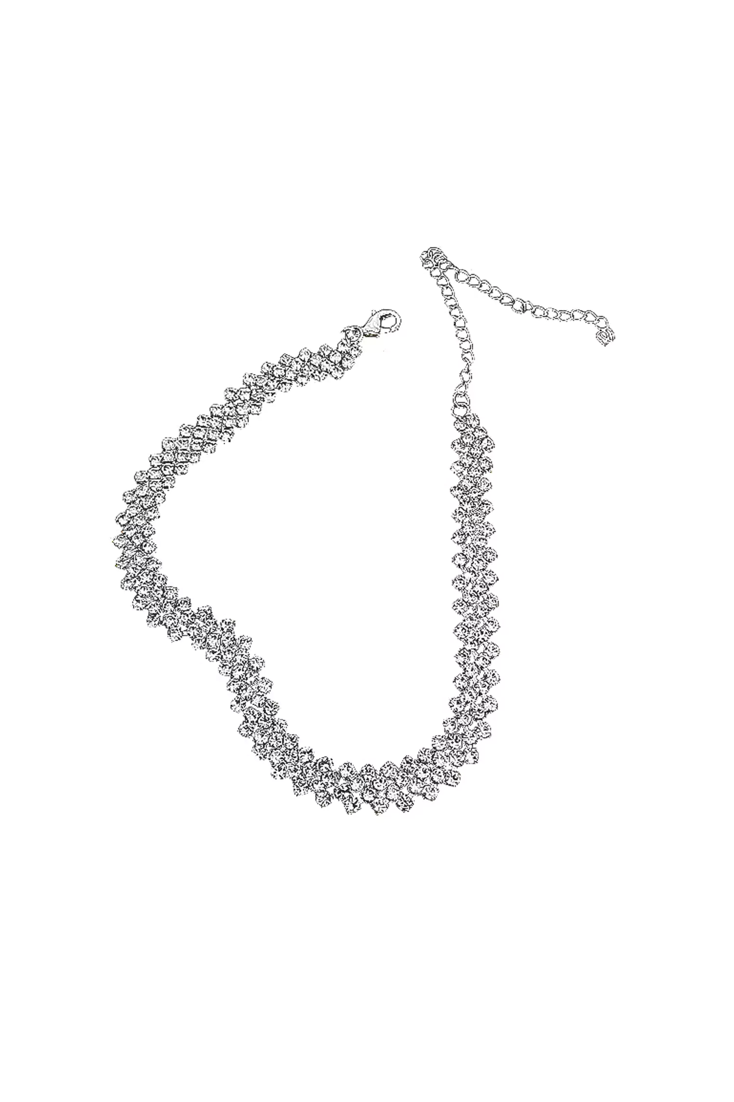 Alaiya Silver Diamond Necklace-CATCHALL