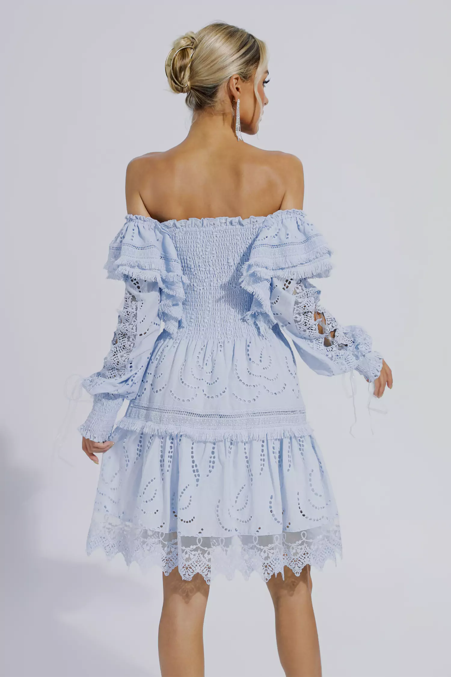 Alanna Blue High Waist Mini Dress-CATCHALL