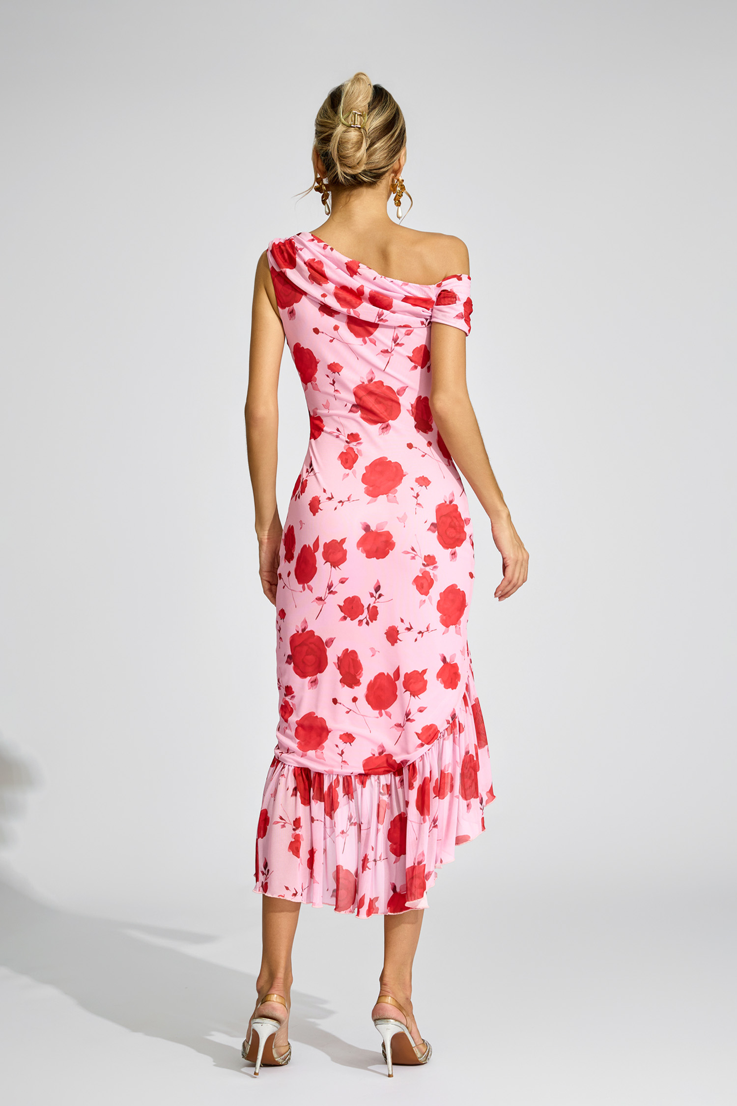 Aldridge Pink Rose - Print One - Shoulder Dress