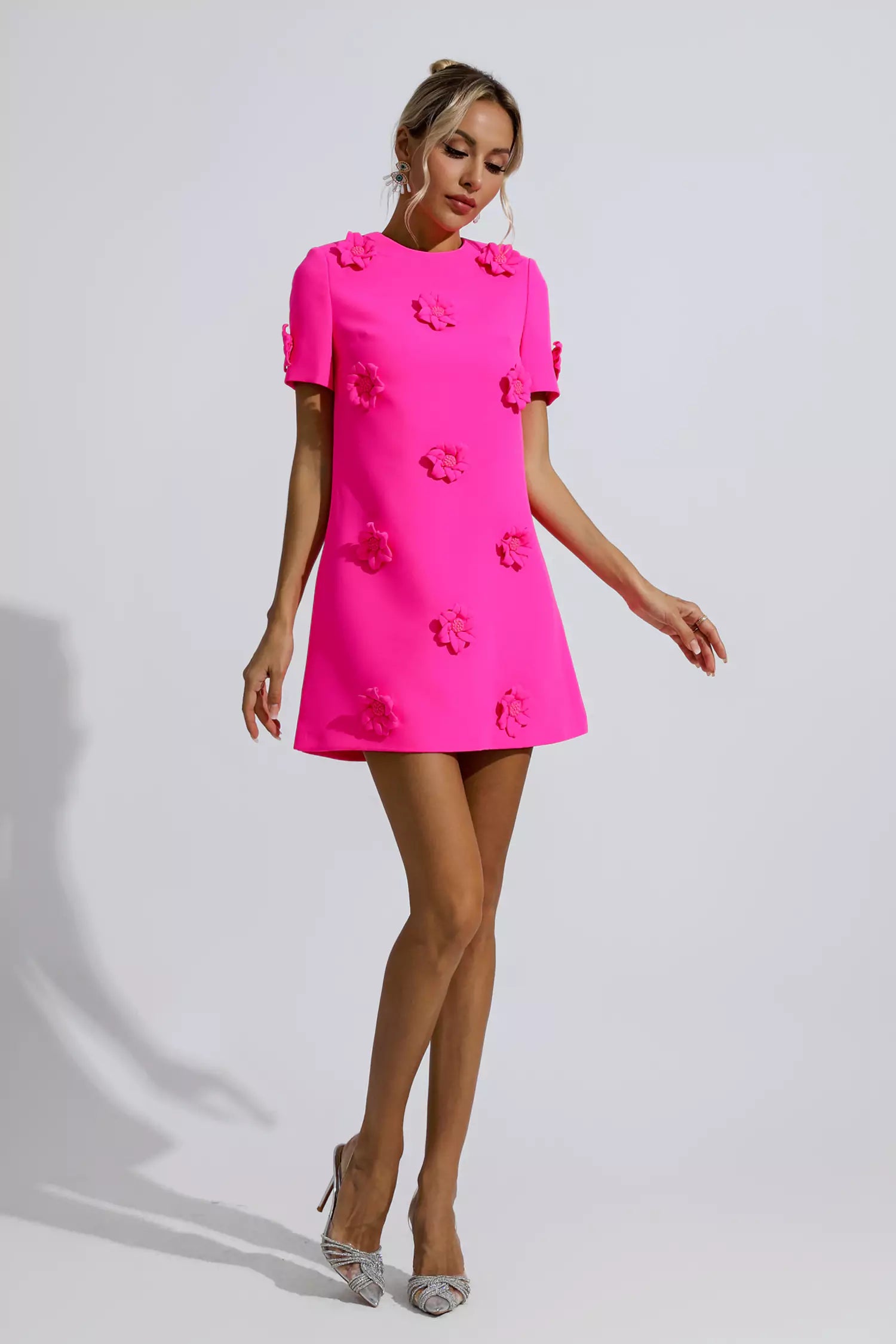 Pink jacquard outlet dress