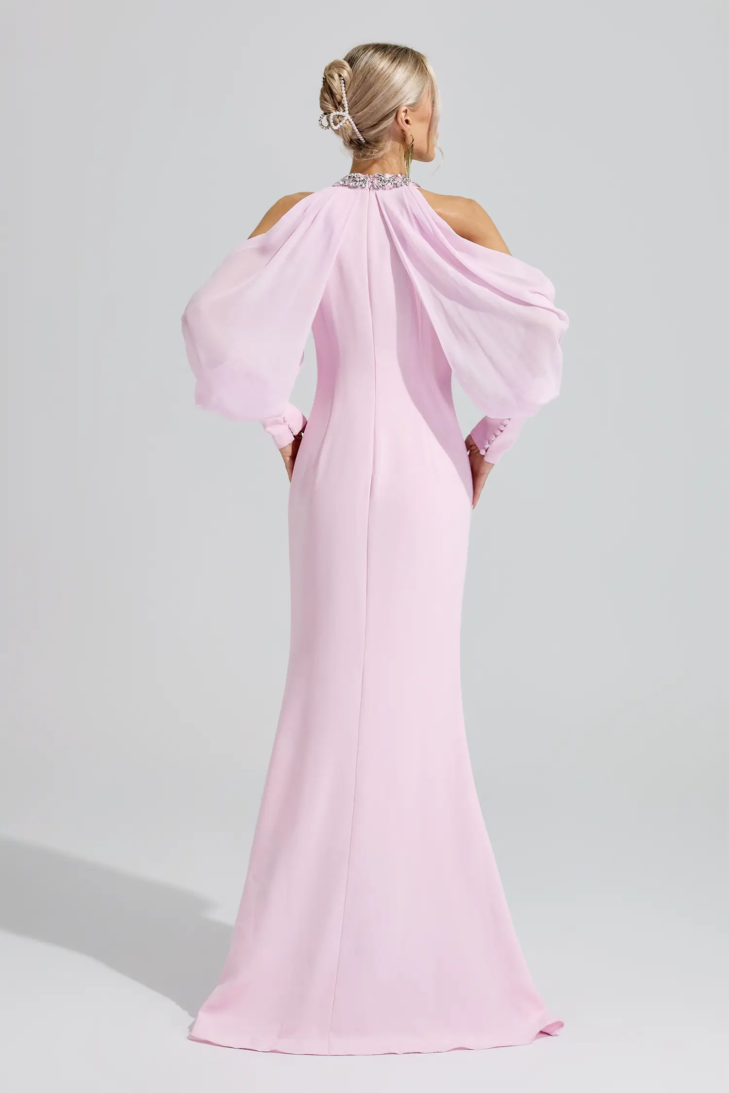Amaterasu Pink Halter Neck Rhinestone Dress