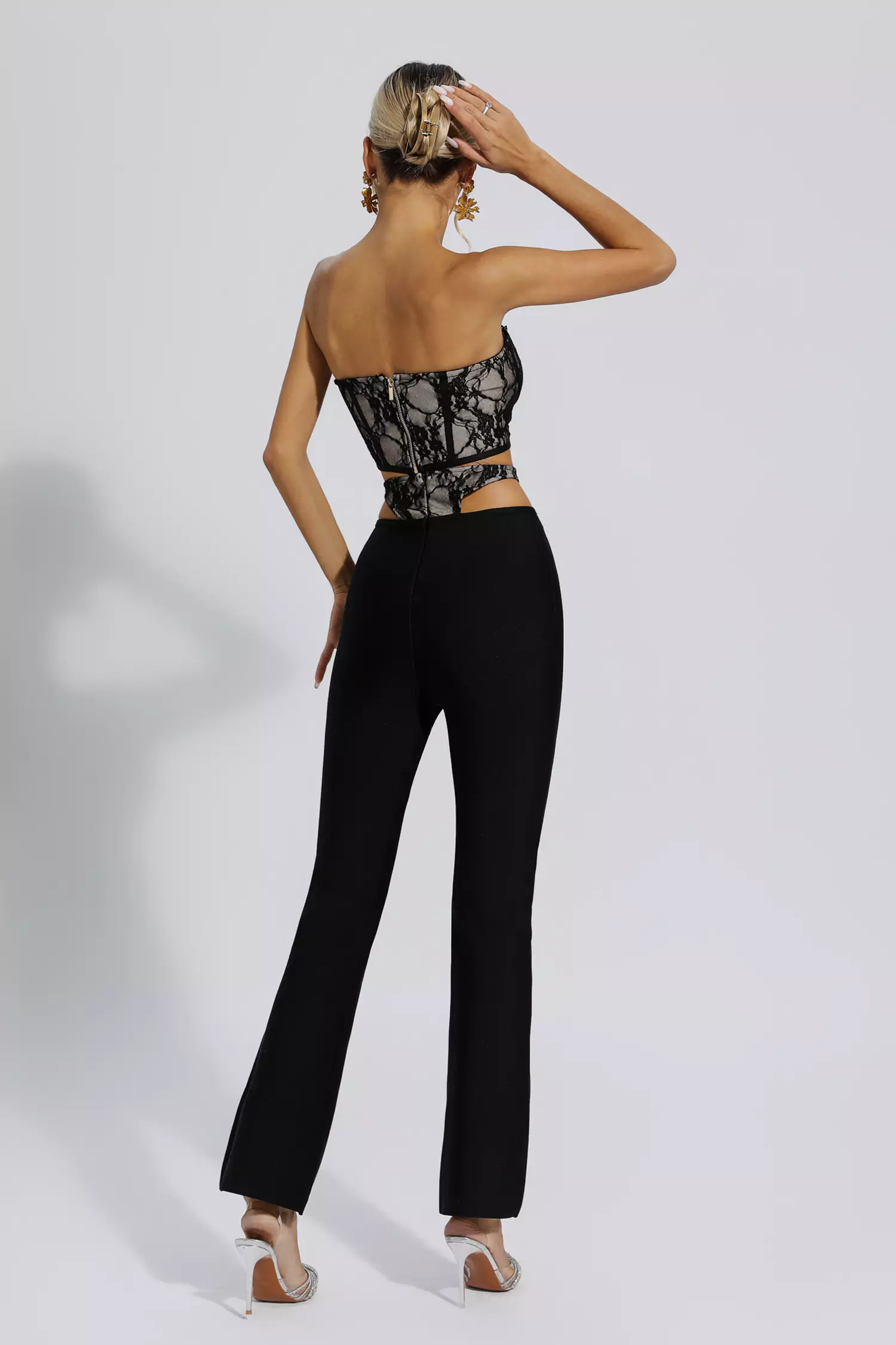 Amber Black Lace Bandage Set-CATCHALL