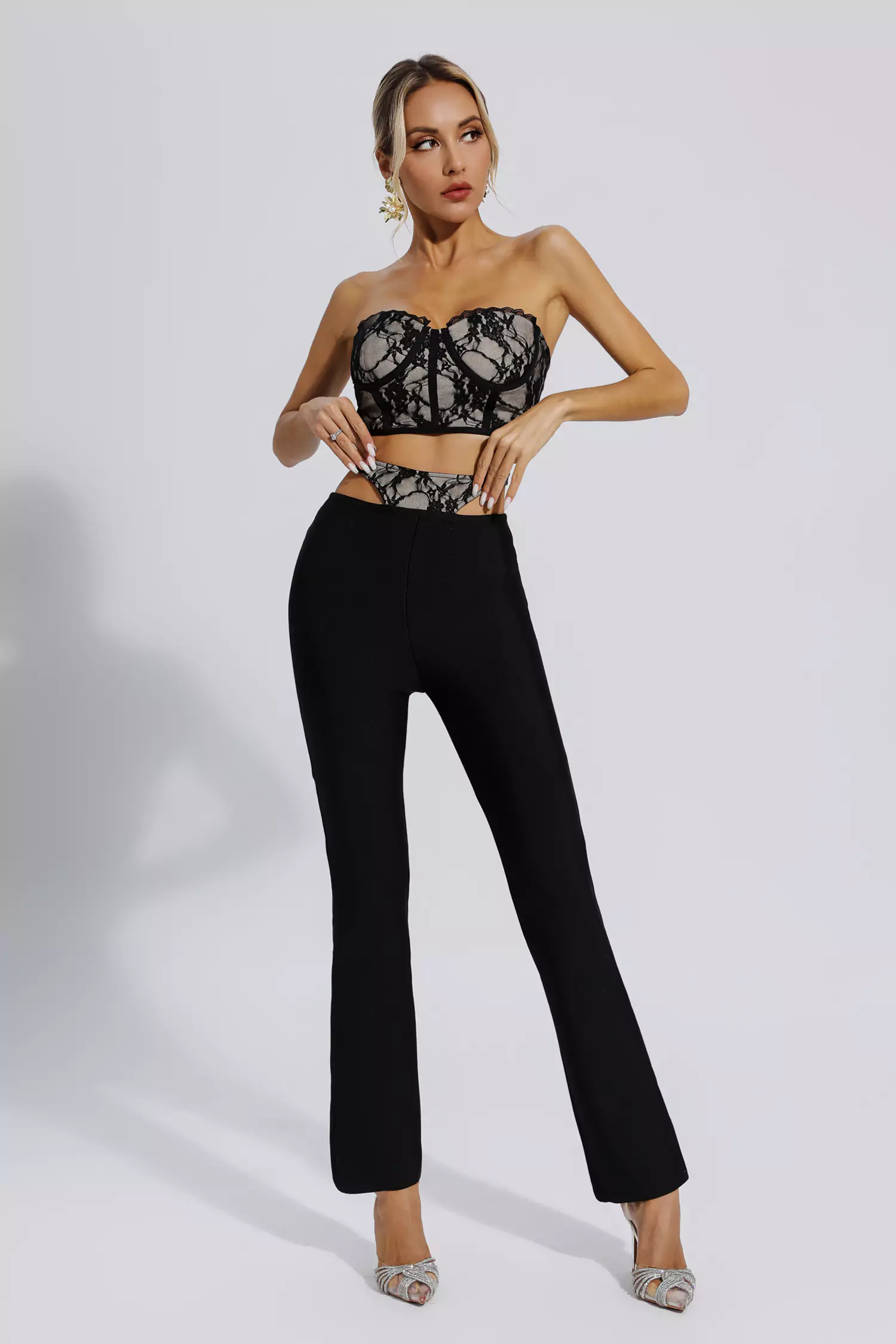 Amber Black Lace Bandage Set-CATCHALL