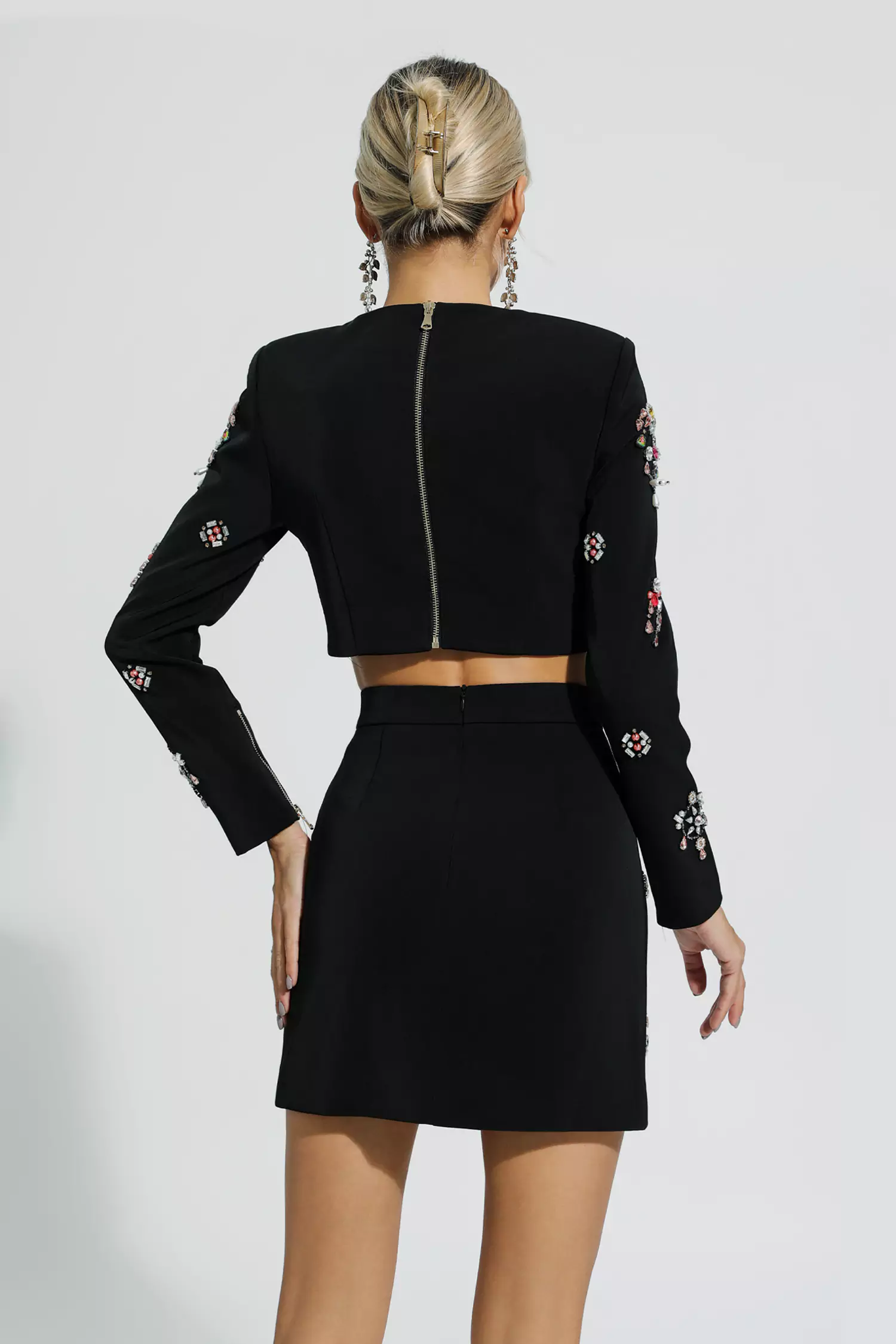 Amirah Black Crystal Embellished Set-CATCHALL