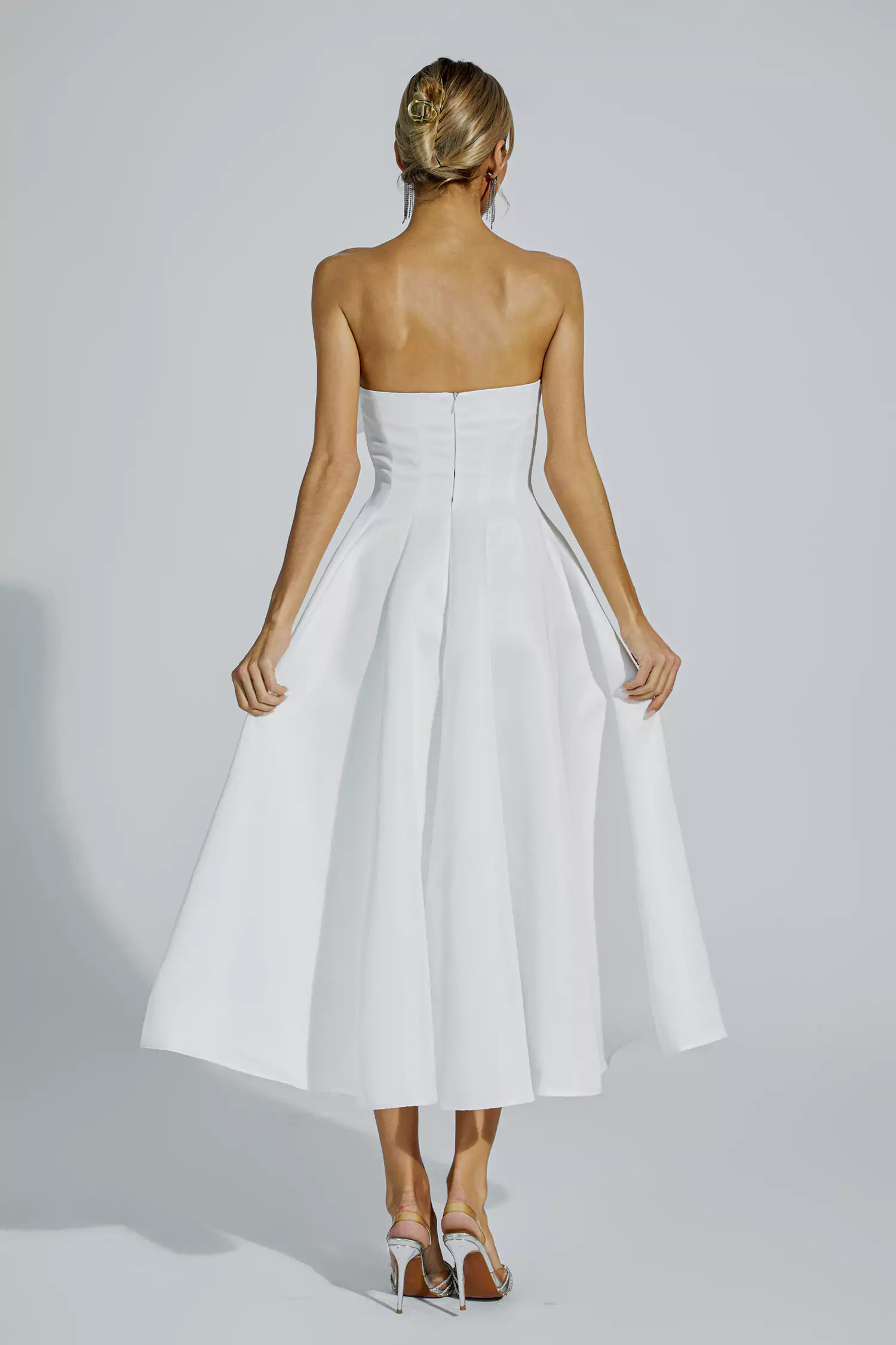 Andi White Bow Off Shoulder Dress-CATCHALL