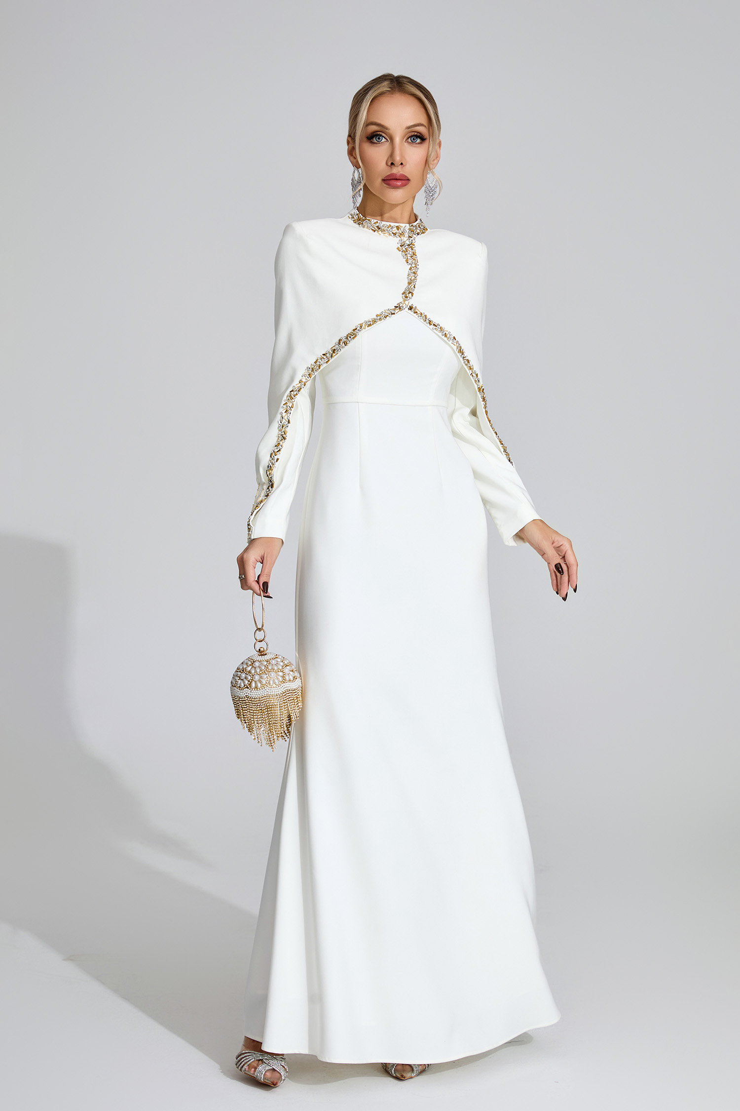 Andromeda  White Chain Maxi Dress